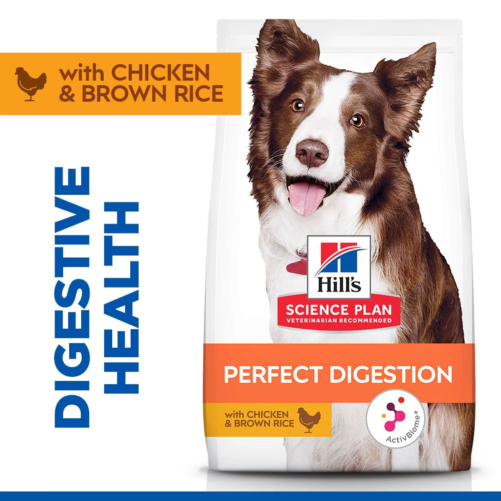 Hill's Science Plan Perfect Digestion Medium Adult 1+ Dry Dog Food - Chicken & Brown Rice - Image 2