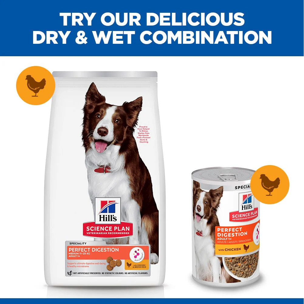 Hill's Science Plan Perfect Digestion Medium Adult 1+ Dry Dog Food - Chicken & Brown Rice - Image 6