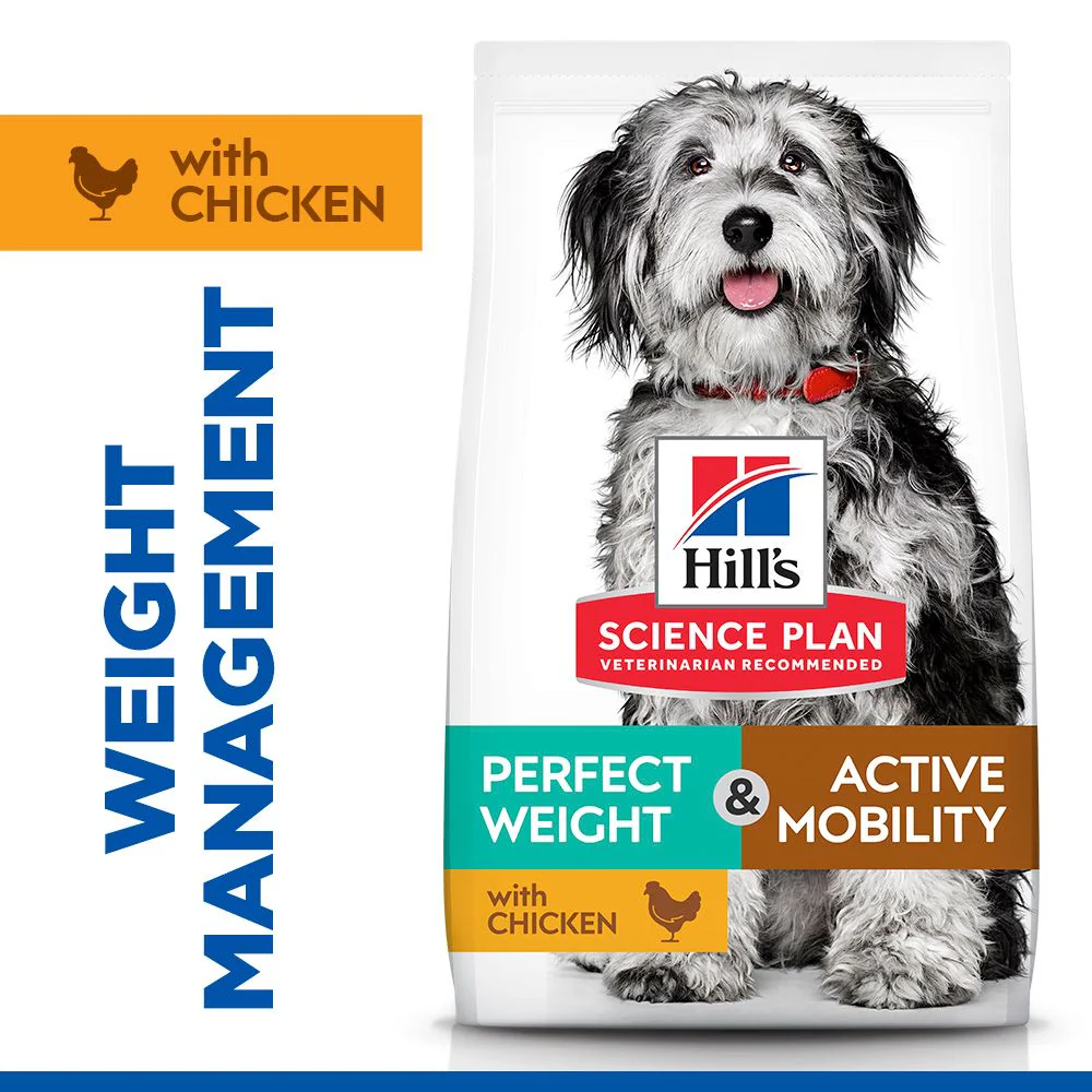 Hill's Science Plan Perfect Weight & Active Mobility Medium Adult Dry Dog Food - Chicken - Image 2