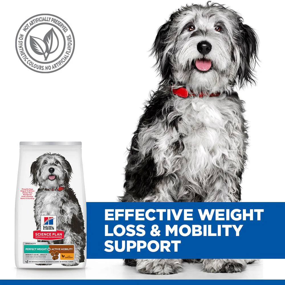 Hill's Science Plan Perfect Weight & Active Mobility Medium Adult Dry Dog Food - Chicken - Image 6