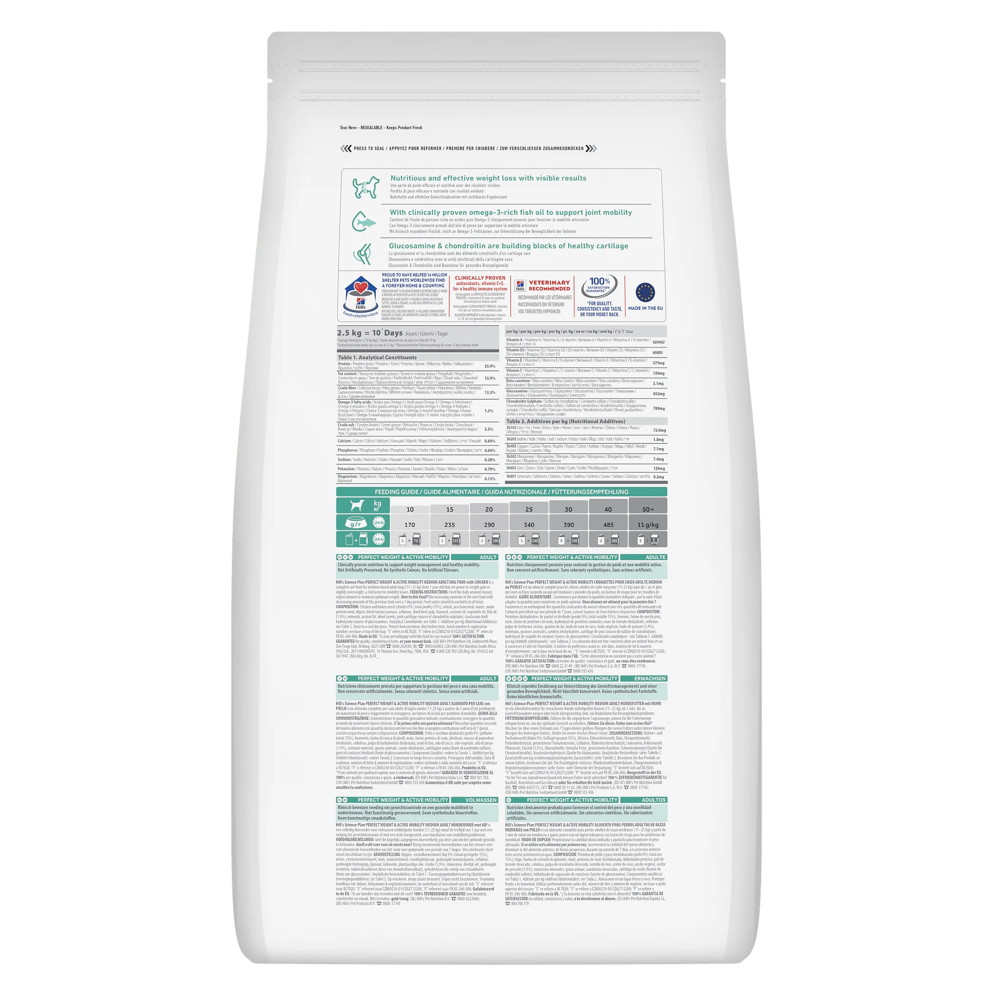 Hill's Science Plan Perfect Weight & Active Mobility Medium Adult Dry Dog Food - Chicken - Image 8