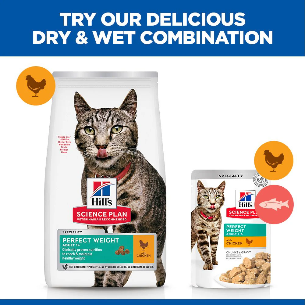 Hill's Science Plan Perfect Weight Adult 1+ Years Adult Dry Cat Food - Chicken - Image 6