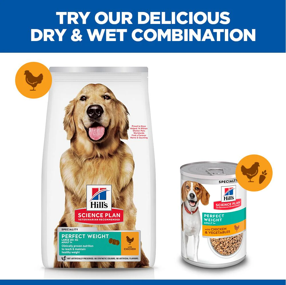 Hill's Science Plan Perfect Weight Large Adult 1+ Dry Dog Food - Chicken - Image 5