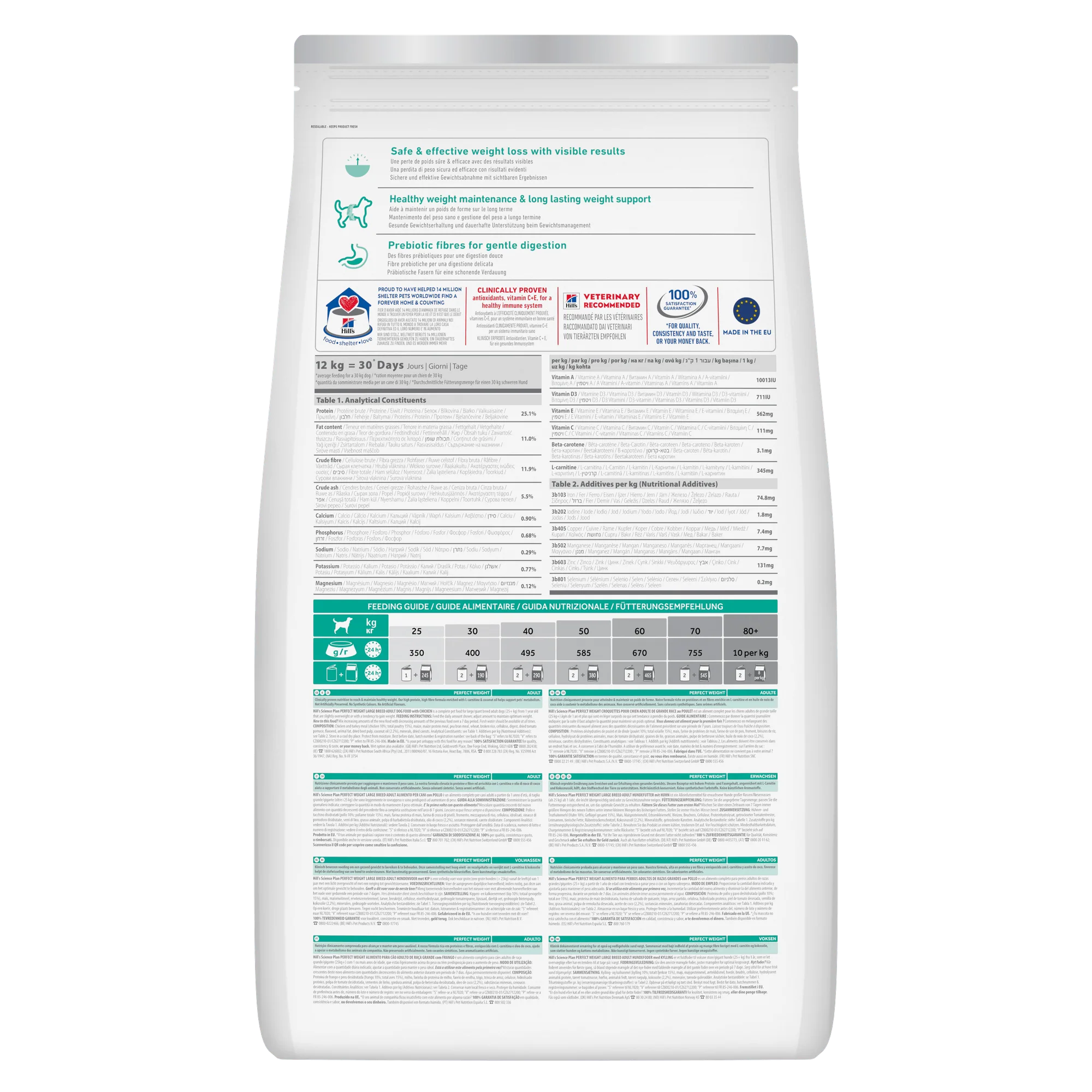 Hill's Science Plan Perfect Weight Large Adult 1+ Dry Dog Food - Chicken - Image 8