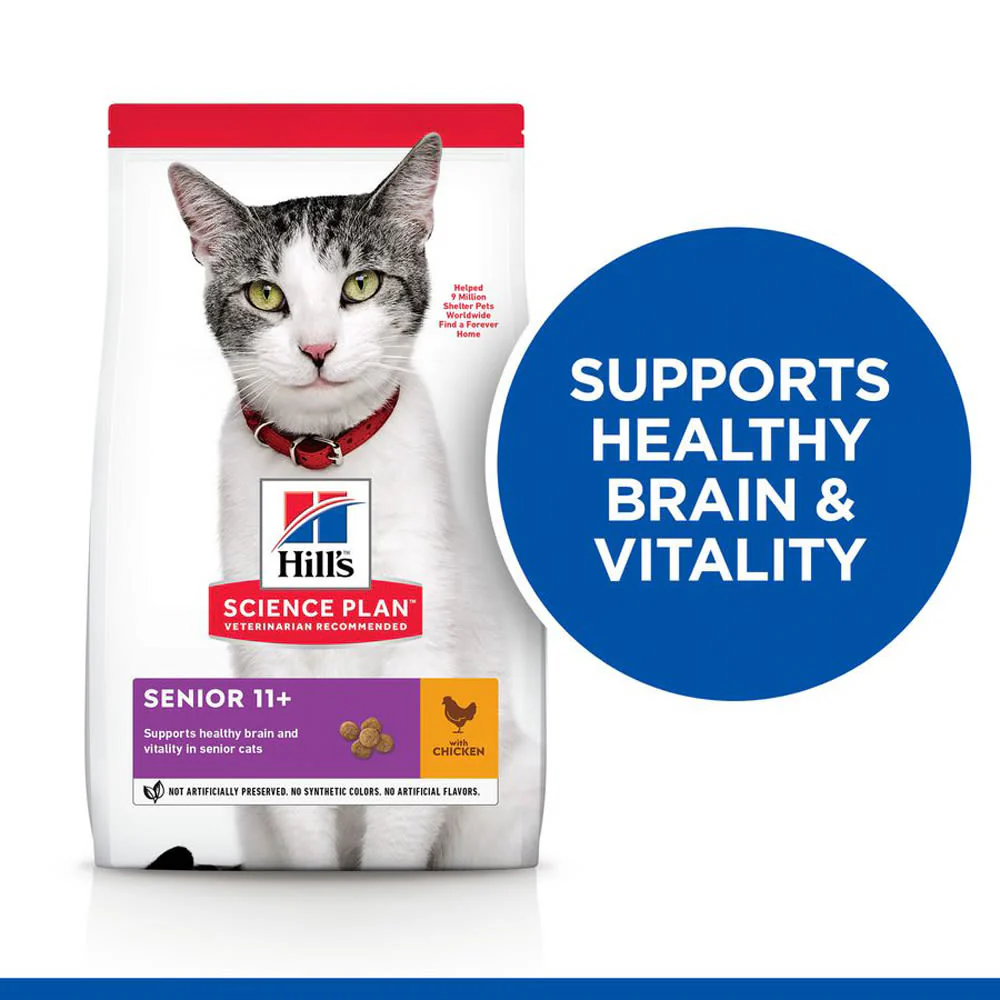 Hill's Science Plan Senior 11+ Dry Cat Food - Chicken - Image 3