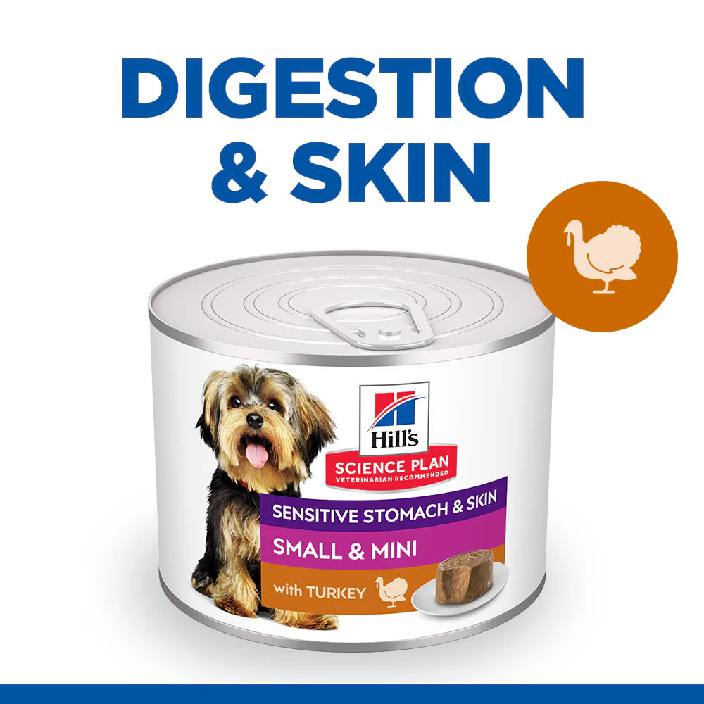 Hill's Science Plan Sensitive Stomach & Skin Small & Mini Adult Mousse with Turkey Wet Dog Food - Image 2