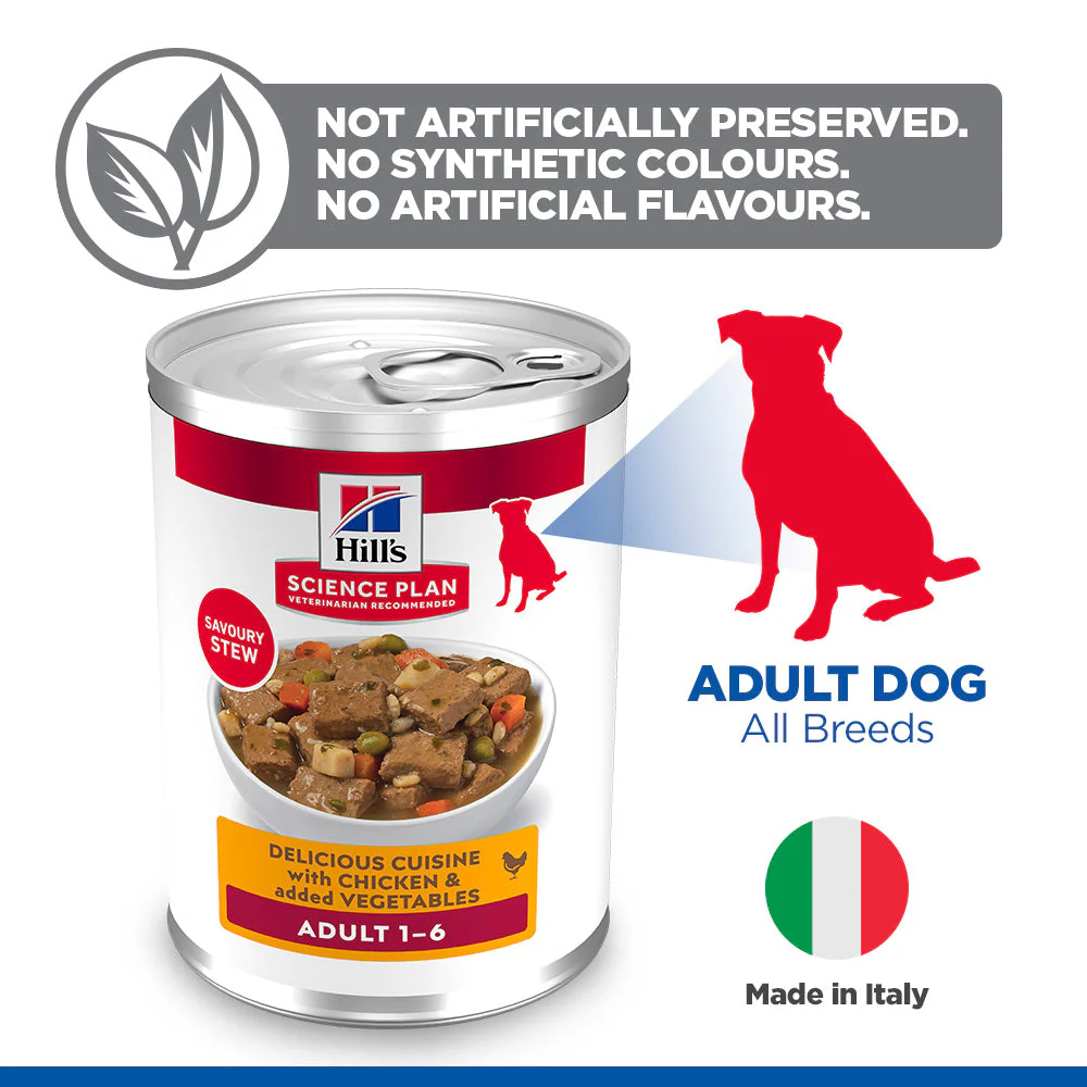 Hill's Science Plan Adult Savoury Stew with Chicken & added Vegetables Wet Dog Food - Image 5