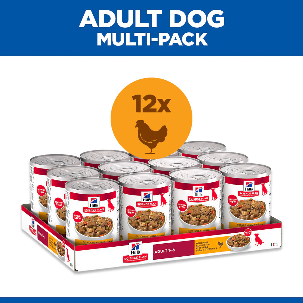 Hill's Science Plan Adult Savoury Stew with Chicken & added Vegetables Wet Dog Food - Image 9
