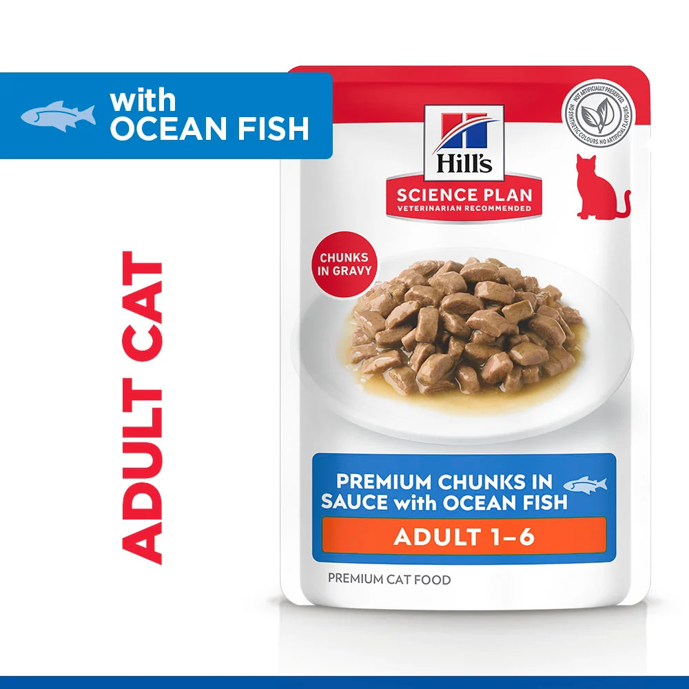 Hill's Science Plan Adult Wet Cat Food Premium Chunks in Sauce with Ocean Fish - Image 2