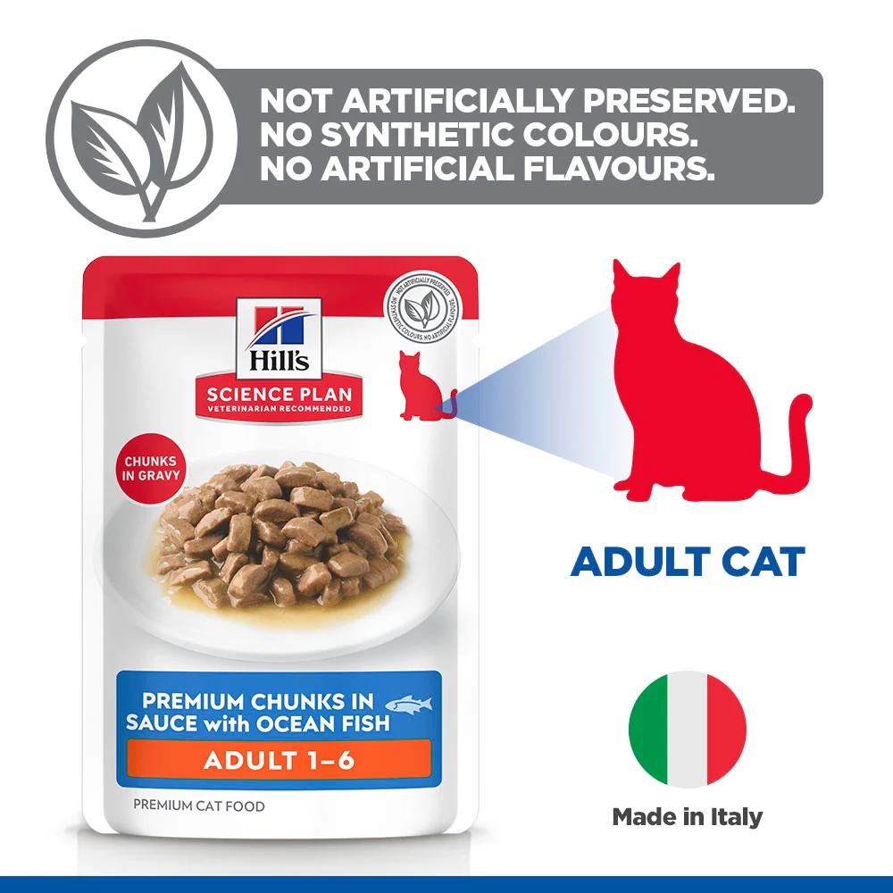 Hill's Science Plan Adult Wet Cat Food Premium Chunks in Sauce with Ocean Fish - Image 4