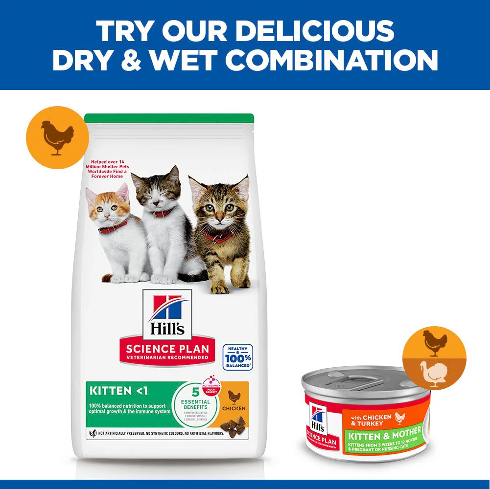 Hill's Science Plan Kitten & Mother Tender Mousse Can Wet Cat Food with Chicken & Turkey - Image 4