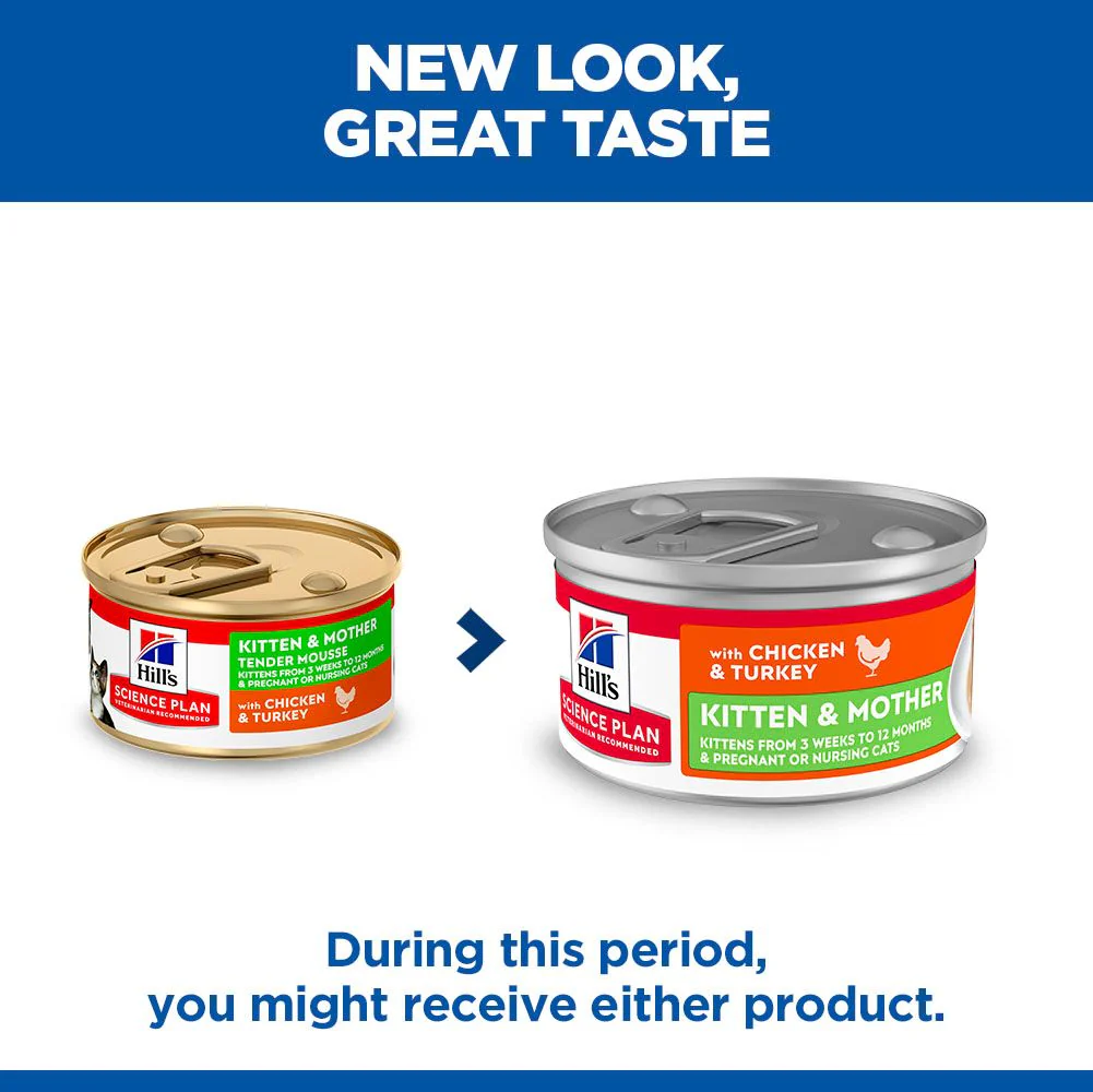 Hill's Science Plan Kitten & Mother Tender Mousse Can Wet Cat Food with Chicken & Turkey - Image 5