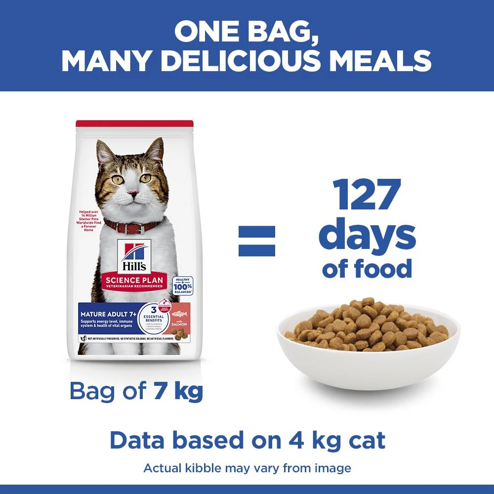 Hill's Science Plan Mature Adult Dry Cat Food with Salmon - Image 5