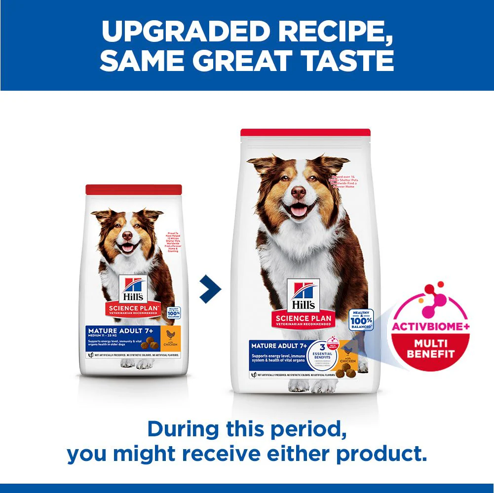 Hill's Science Plan Mature Adult Medium Breed Dry Dog Food with Chicken - Image 9