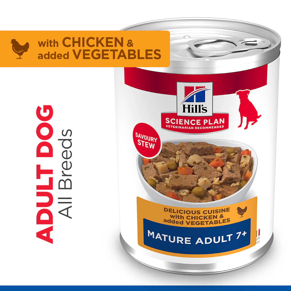 Hill's Science Plan Mature Adult Savoury Stew with Chicken & added Vegetables Wet Dog Food - Image 2