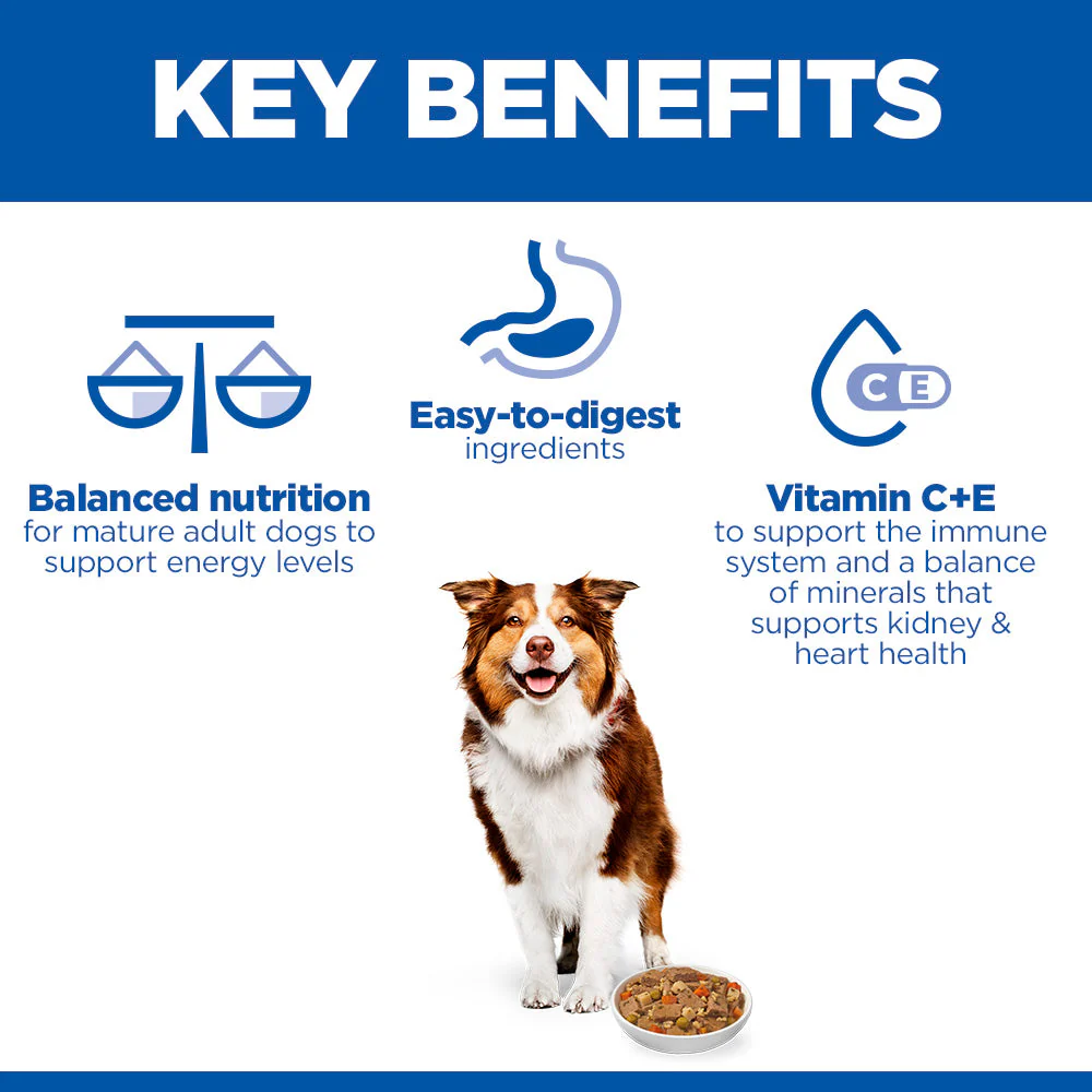 Hill's Science Plan Mature Adult Savoury Stew with Chicken & added Vegetables Wet Dog Food - Image 3