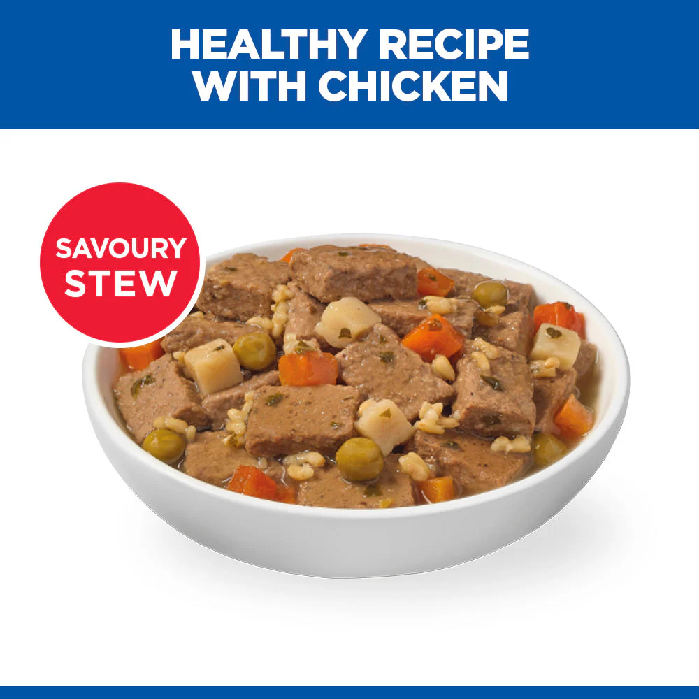 Hill's Science Plan Mature Adult Savoury Stew with Chicken & added Vegetables Wet Dog Food - Image 7