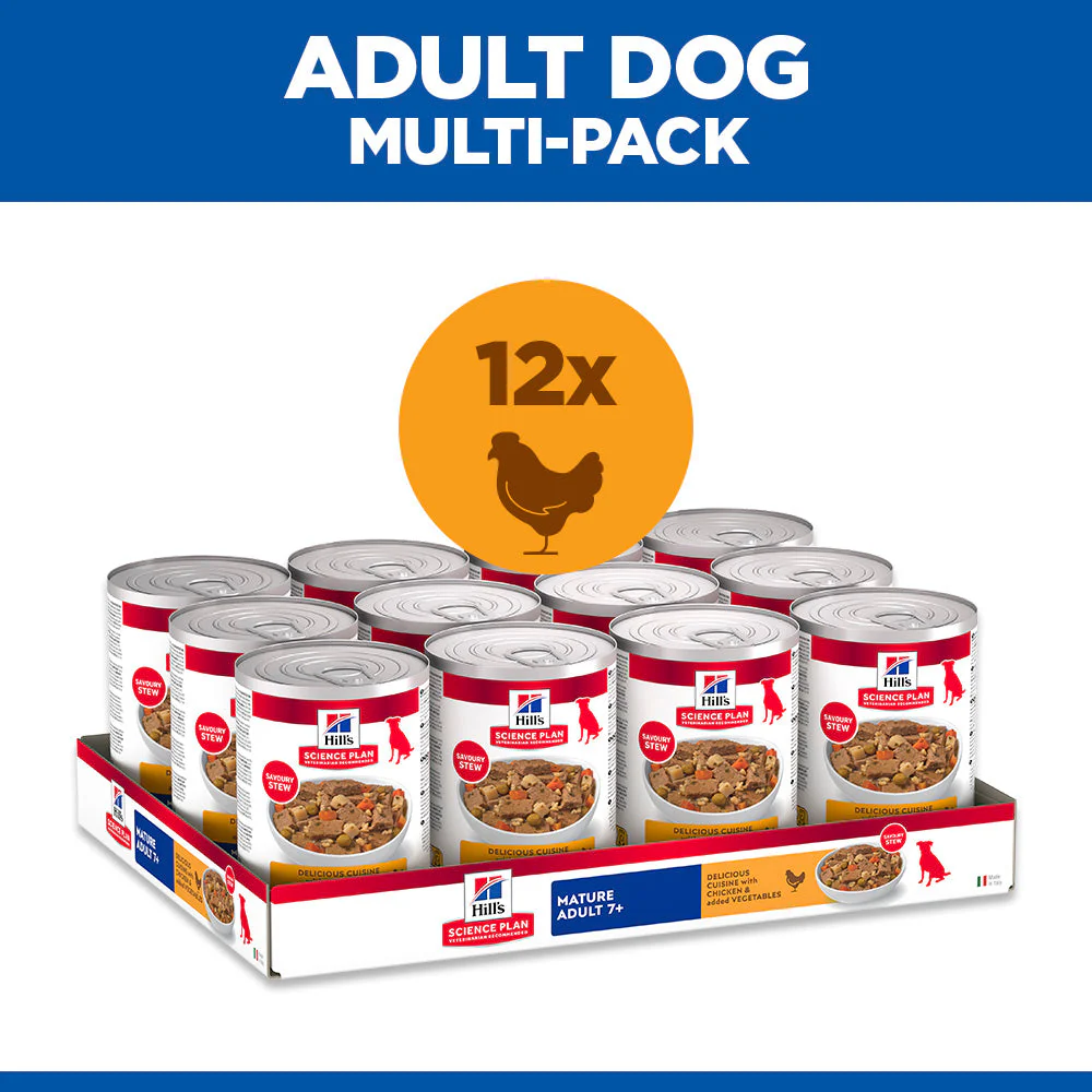 Hill's Science Plan Mature Adult Savoury Stew with Chicken & added Vegetables Wet Dog Food - Image 9