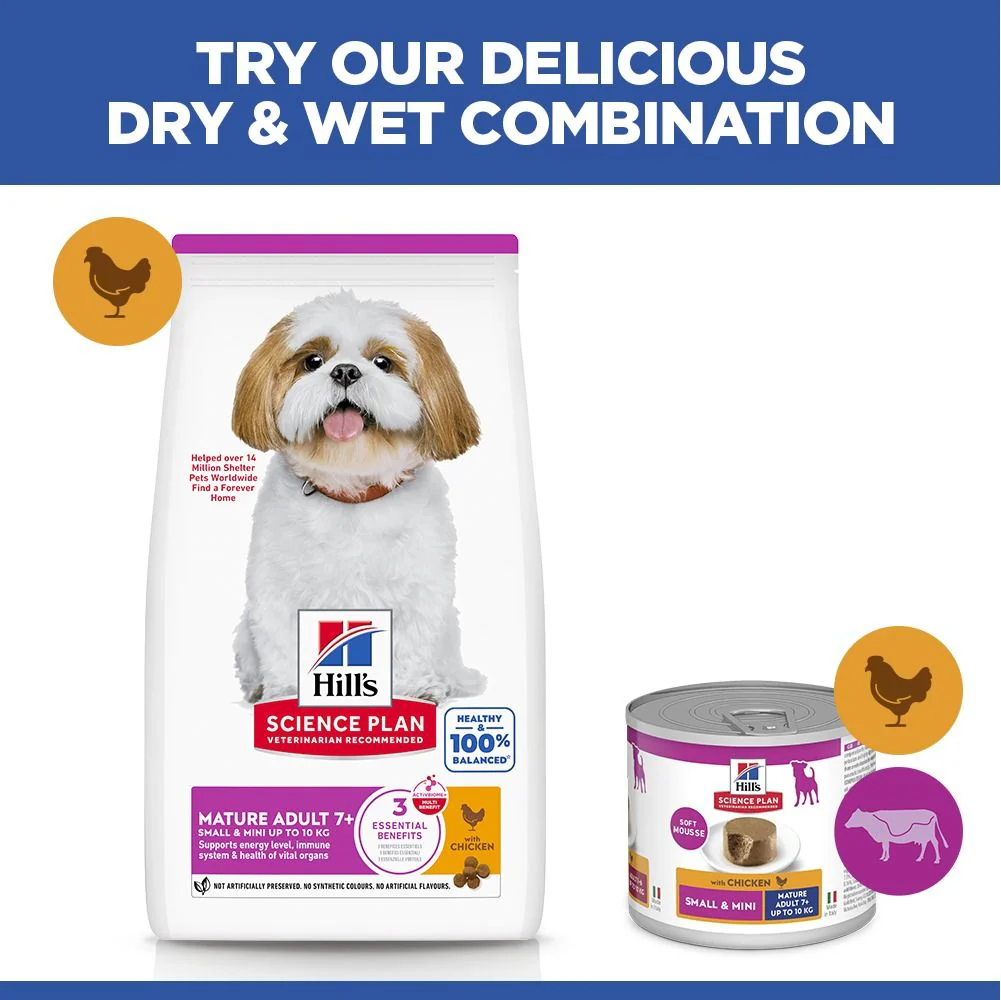 Hill's Science Plan Mature Adult Small & Mini Breed Dry Dog Food with Chicken - Image 6