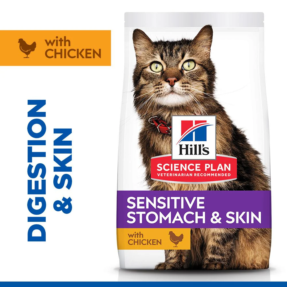 Hill's Science Plan Sensitive Stomach & Skin Adult Dry Cat Food with Chicken - 3kg - Image 2