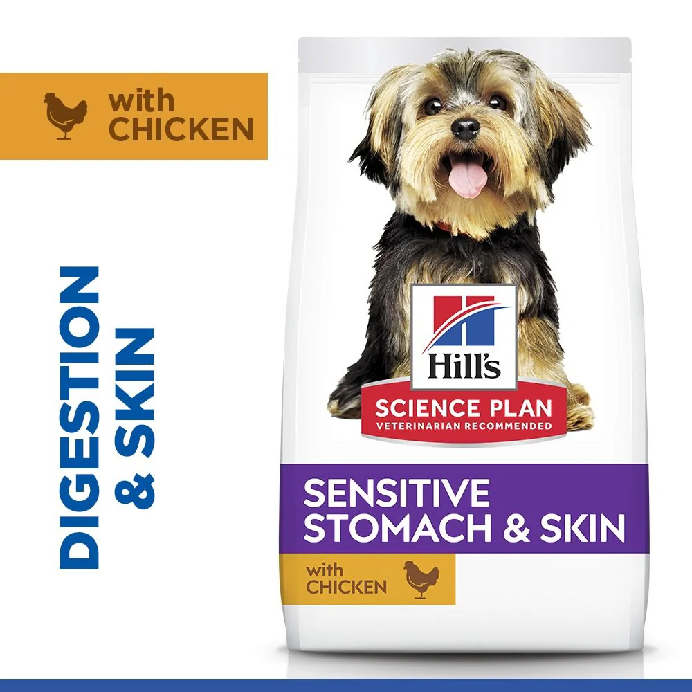 Hill's Science Plan Sensitive Stomach & Skin Small & Mini Breed Adult Dry Dog Food with Chicken - Image 2