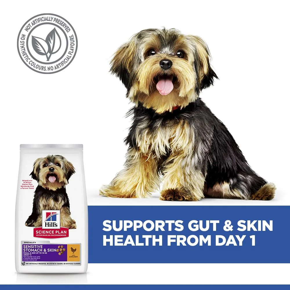 Hill's Science Plan Sensitive Stomach & Skin Small & Mini Breed Adult Dry Dog Food with Chicken - Image 4