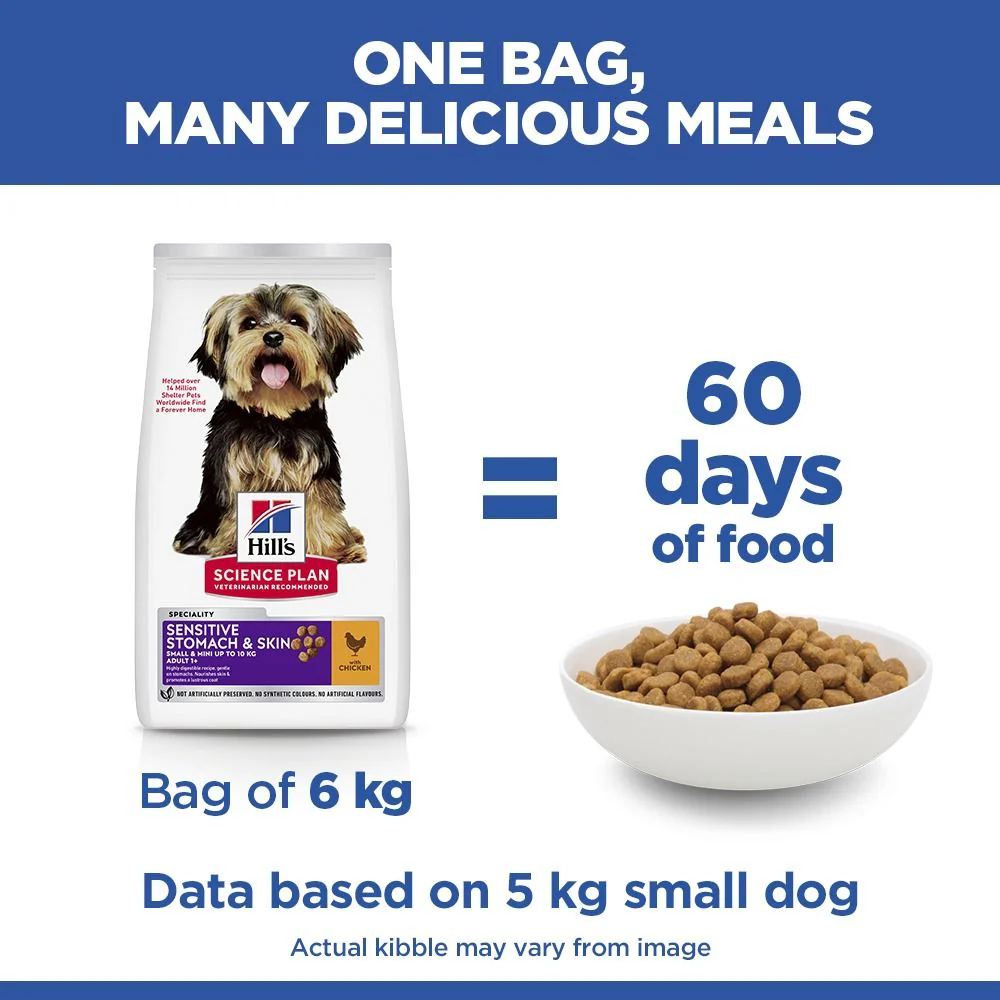 Hill's Science Plan Sensitive Stomach & Skin Small & Mini Breed Adult Dry Dog Food with Chicken - Image 5