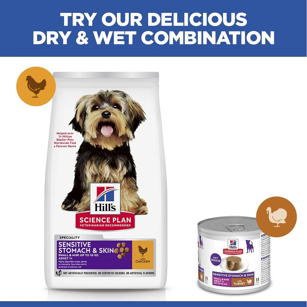 Hill's Science Plan Sensitive Stomach & Skin Small & Mini Breed Adult Dry Dog Food with Chicken - Image 6