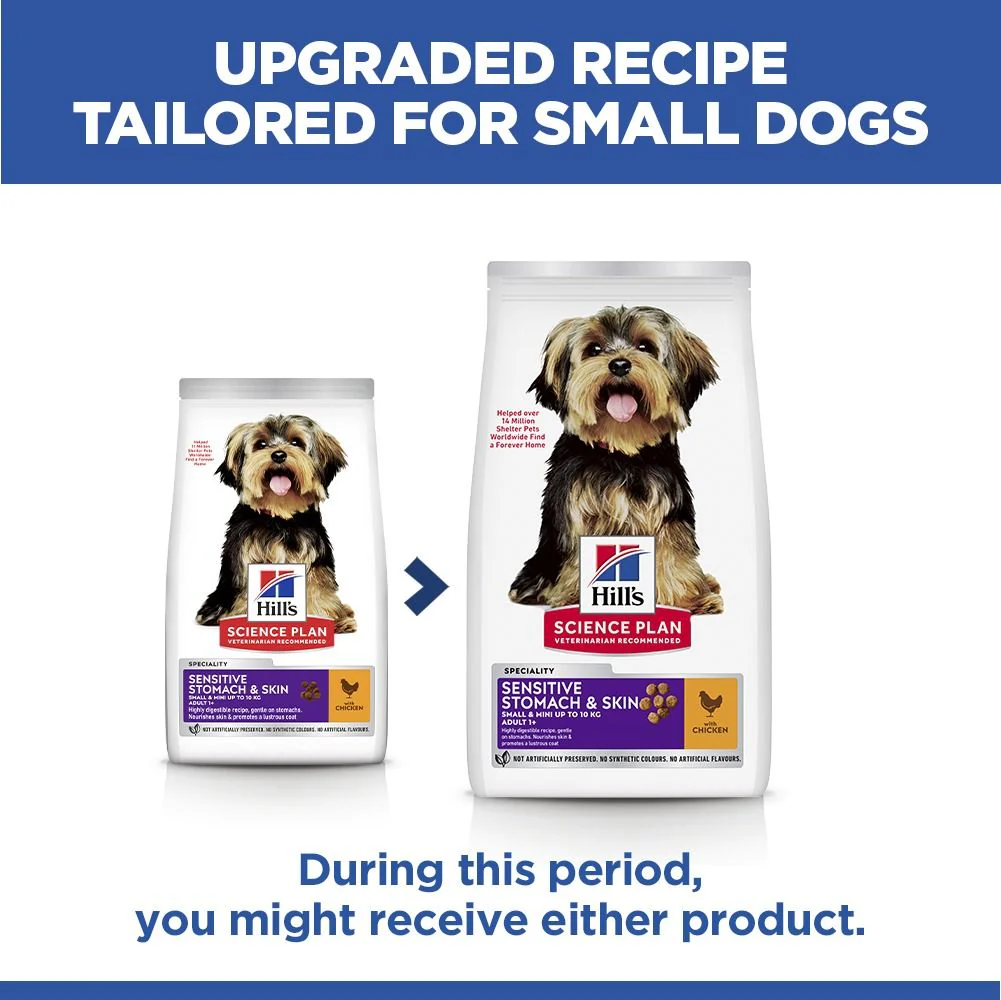 Hill's Science Plan Sensitive Stomach & Skin Small & Mini Breed Adult Dry Dog Food with Chicken - Image 7