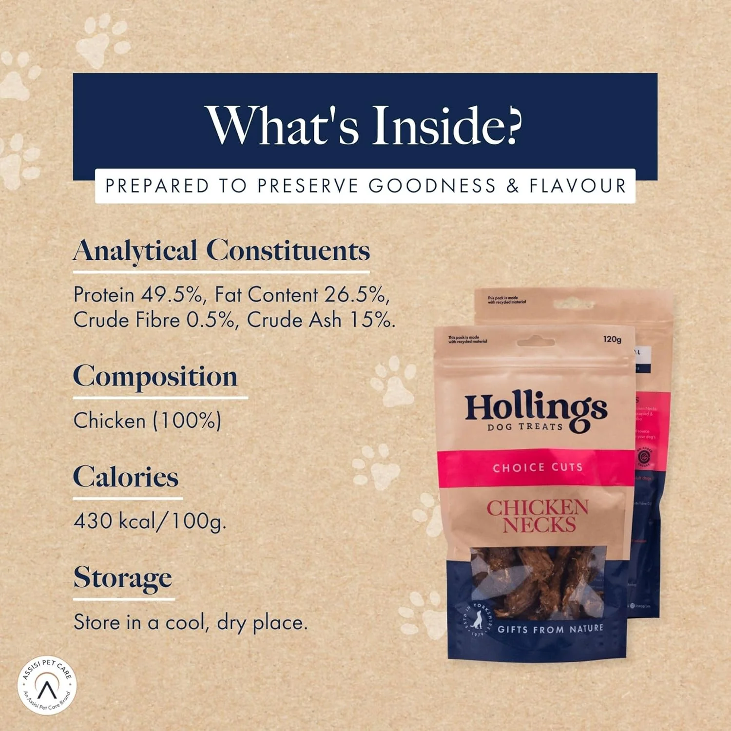 Hollings 100% Natural Chicken Necks Dog Treat - Image 2