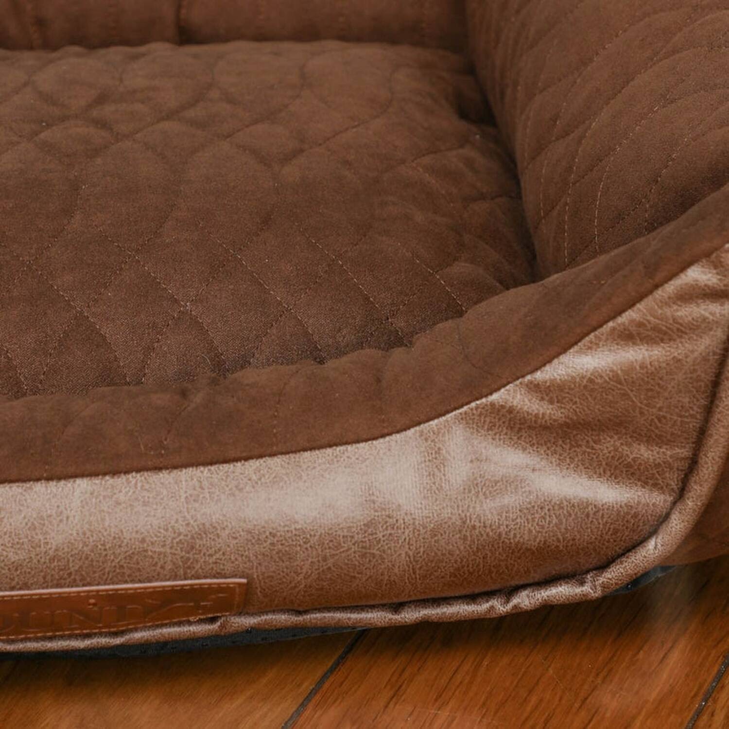 Hound Premium Dog Quilted Sofa Bed with Faux Leather Panel - Image 3