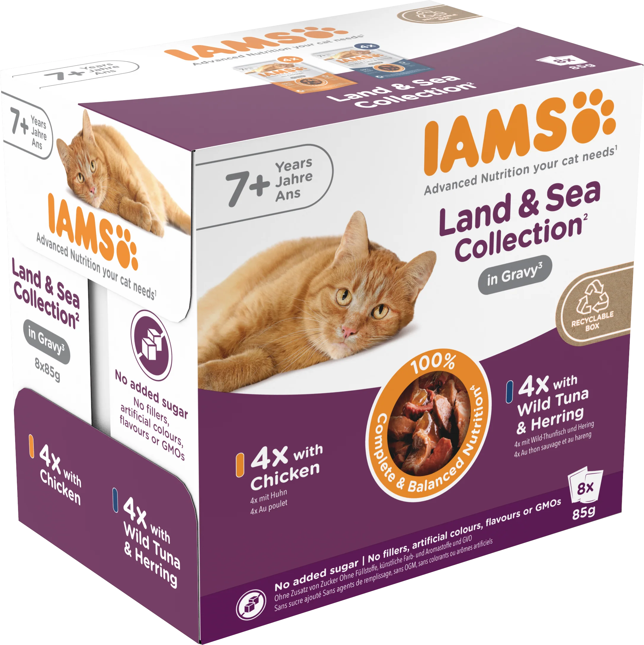 Iams Delights Senior Land & Sea Collection in Gravy Wet Cat Food - Image 3