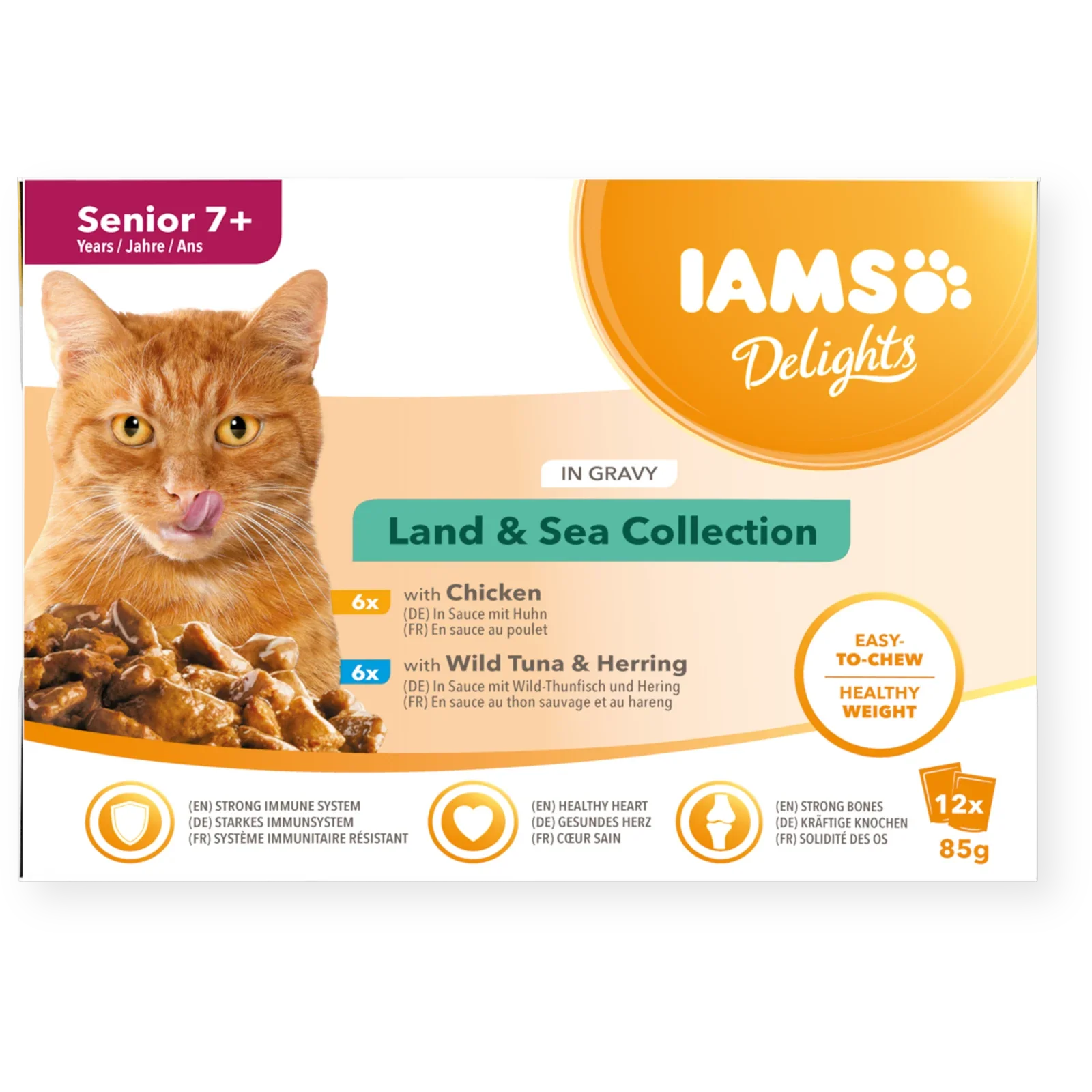 Iams Delights Senior Wet Cat Food - Land & Sea Collection in Gravy - Image 2