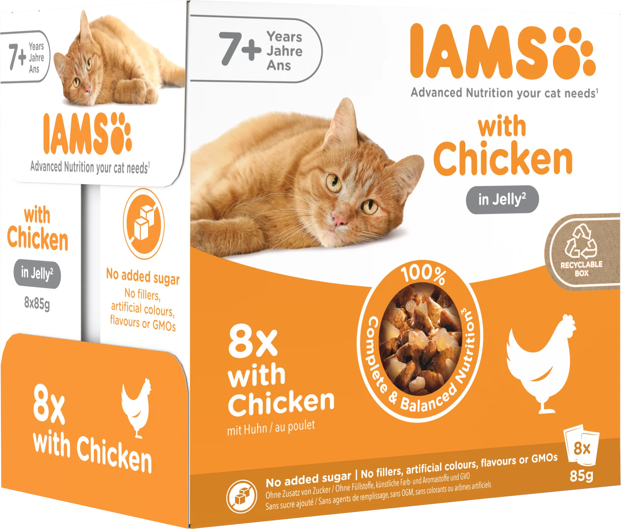Iams Delights Senior Wet Cat Food with Chicken in Jelly - Image 3