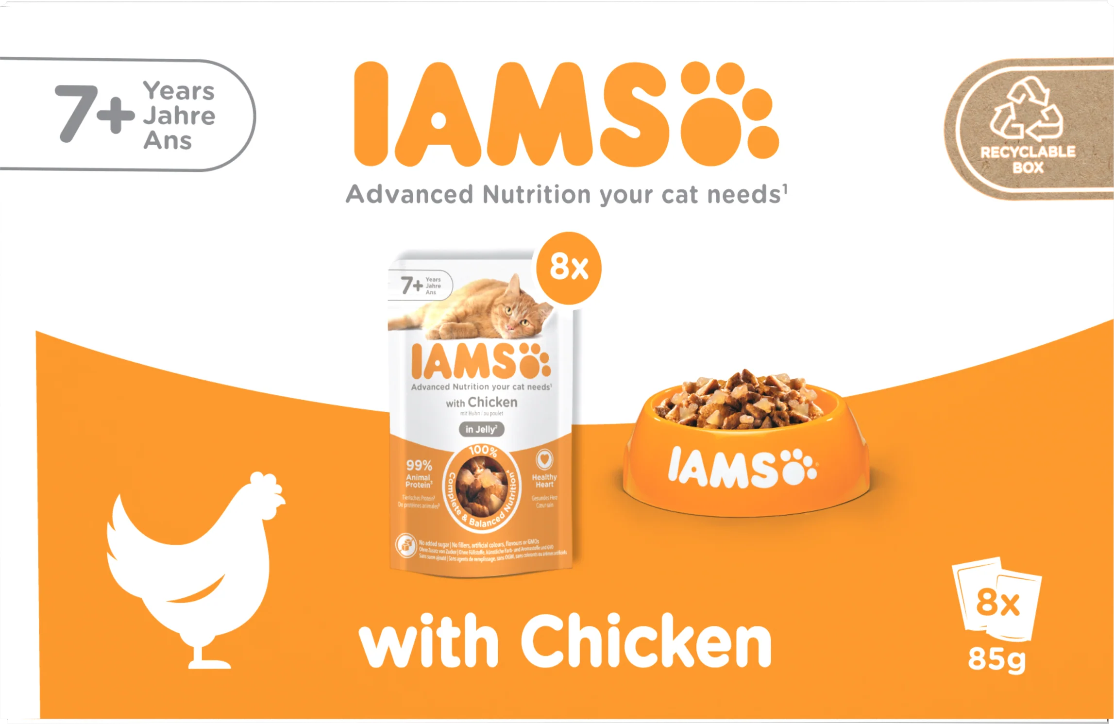 Iams Delights Senior Wet Cat Food with Chicken in Jelly - Image 4