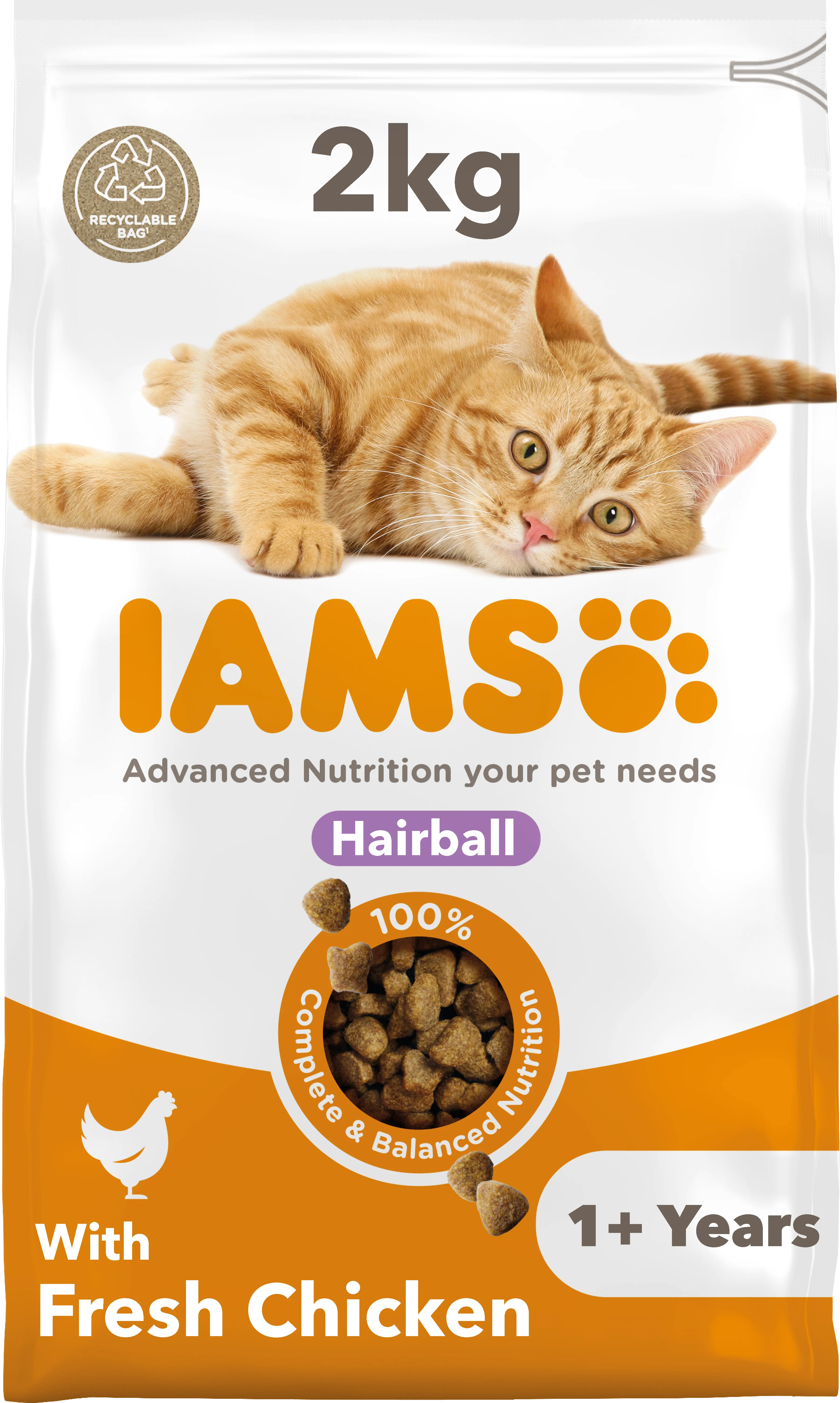 IAMS for Vitality Hairball Cat Food with Chicken