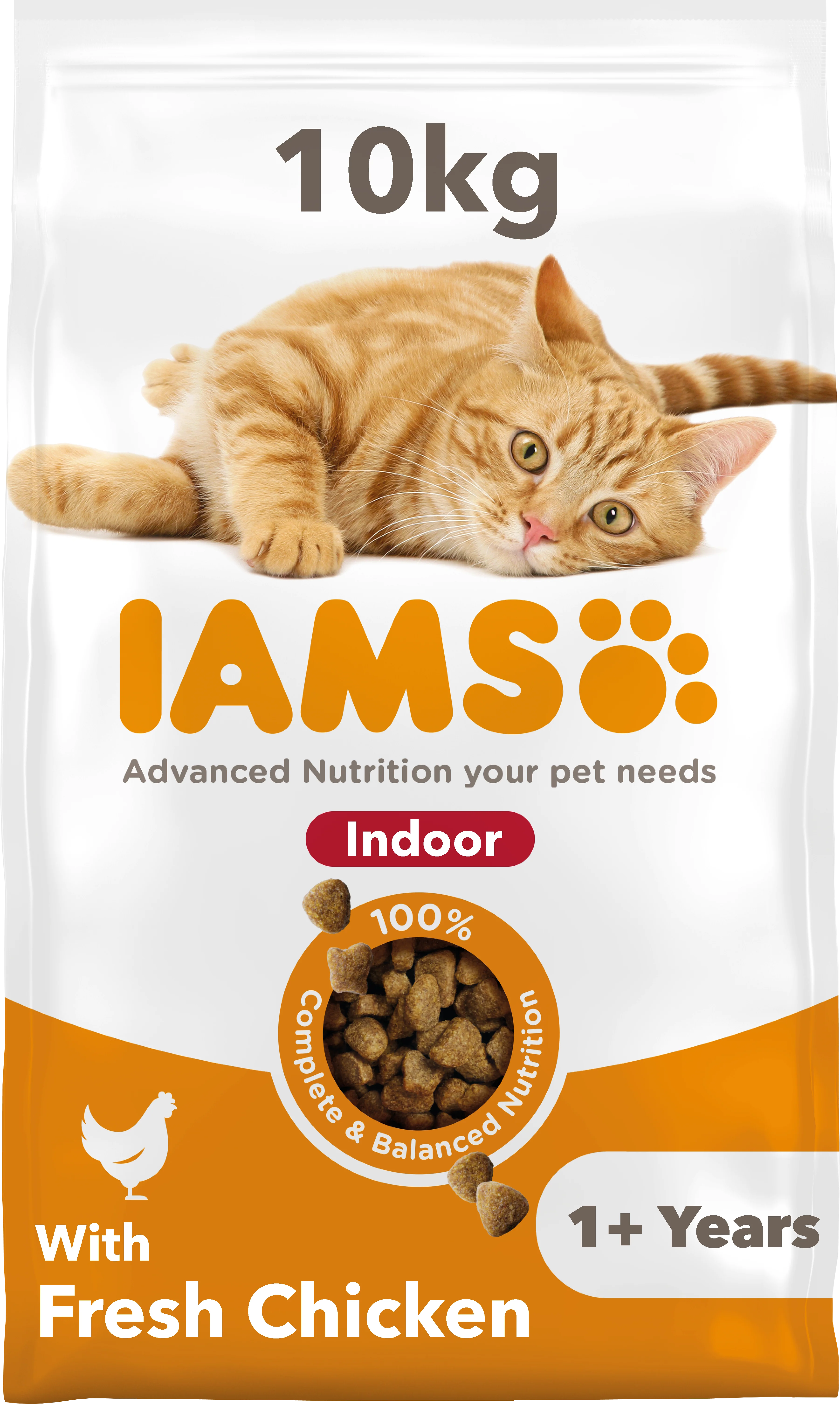 IAMS for Vitality Indoor Cat Food with Chicken 10kg
