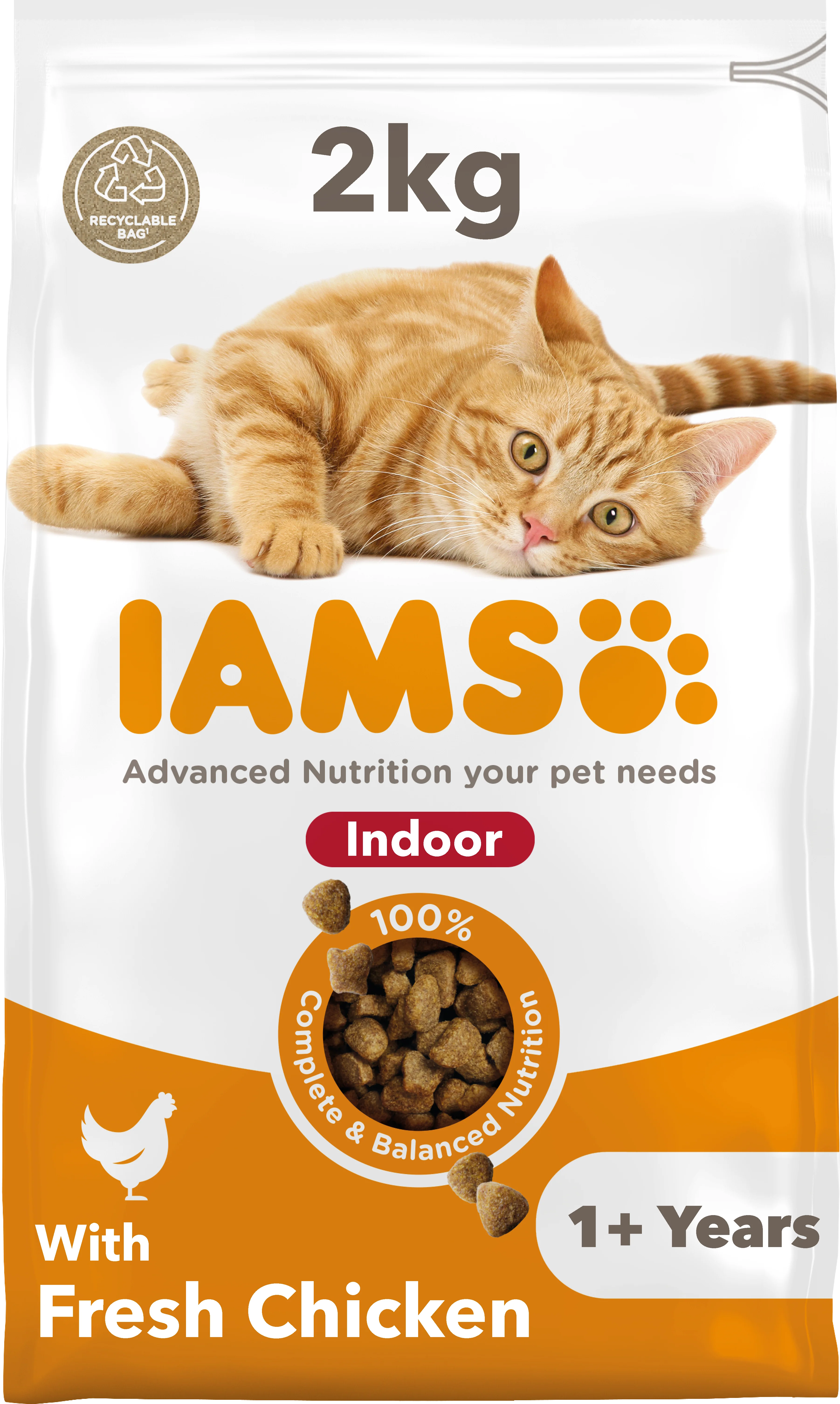 IAMS for Vitality Indoor Cat Food with Chicken 2kg
