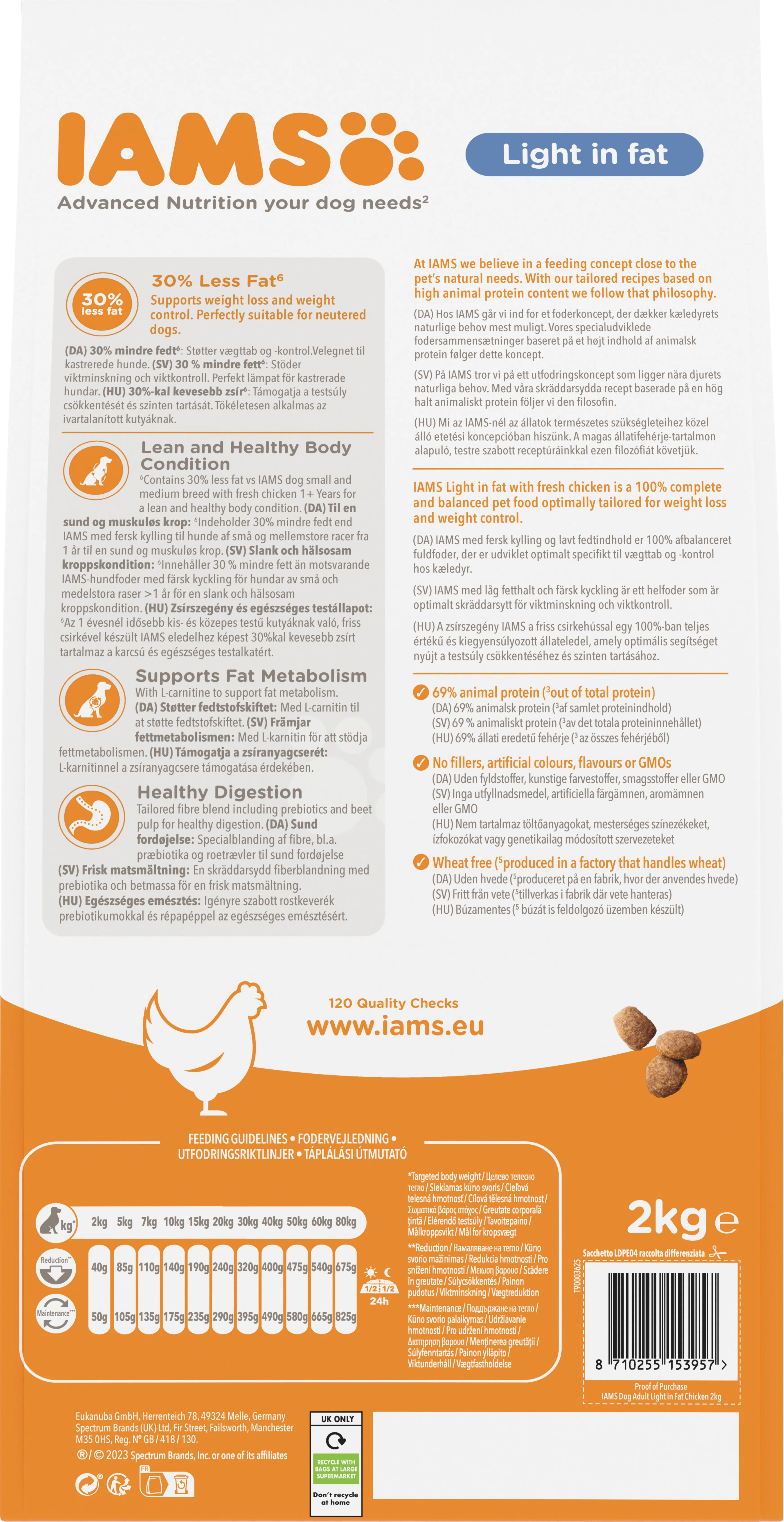 Iams Vitality Adult Light in Fat Dry Dog Food - Chicken - Image 2