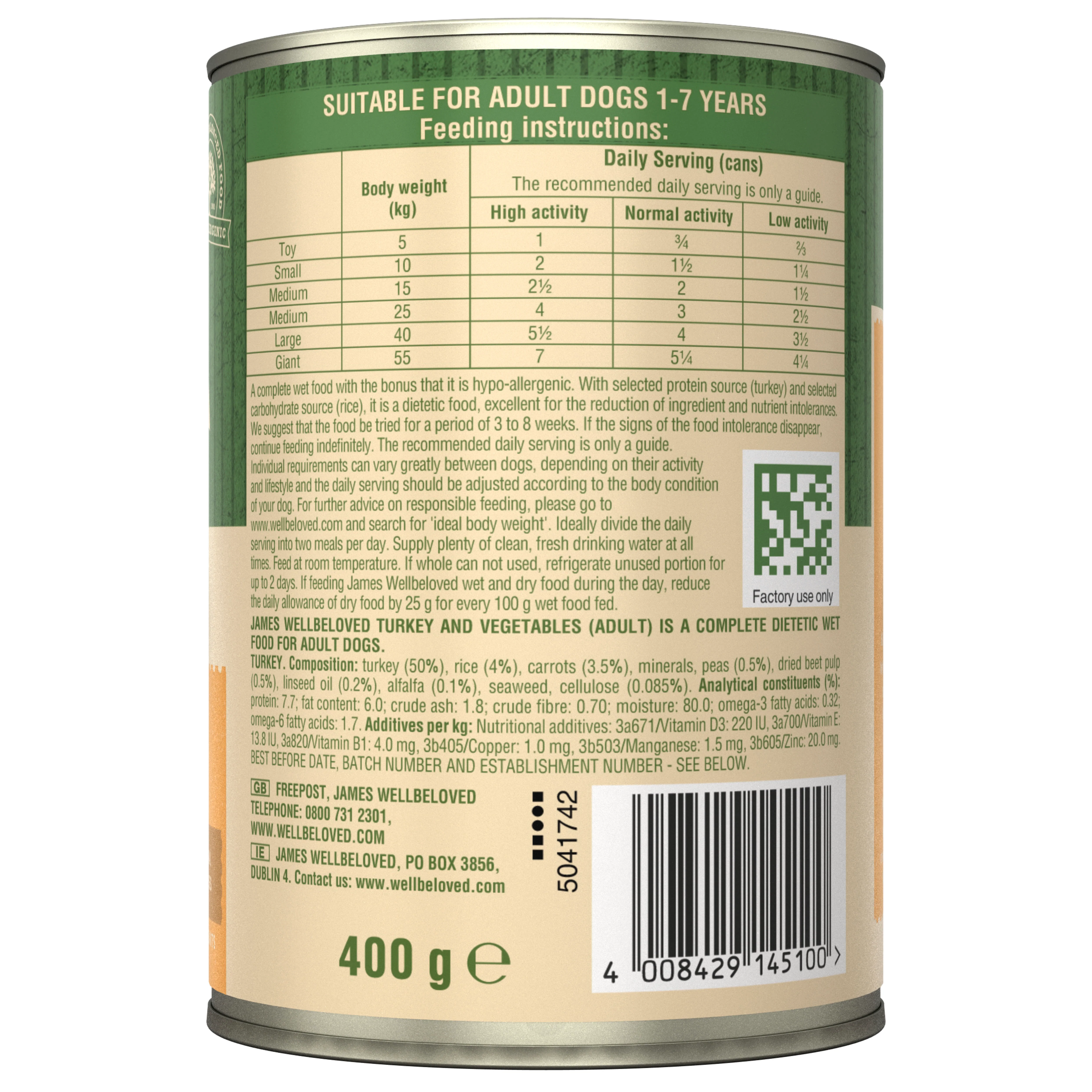 James Wellbeloved Adult Turkey & Rice in Loaf Can - Image 2