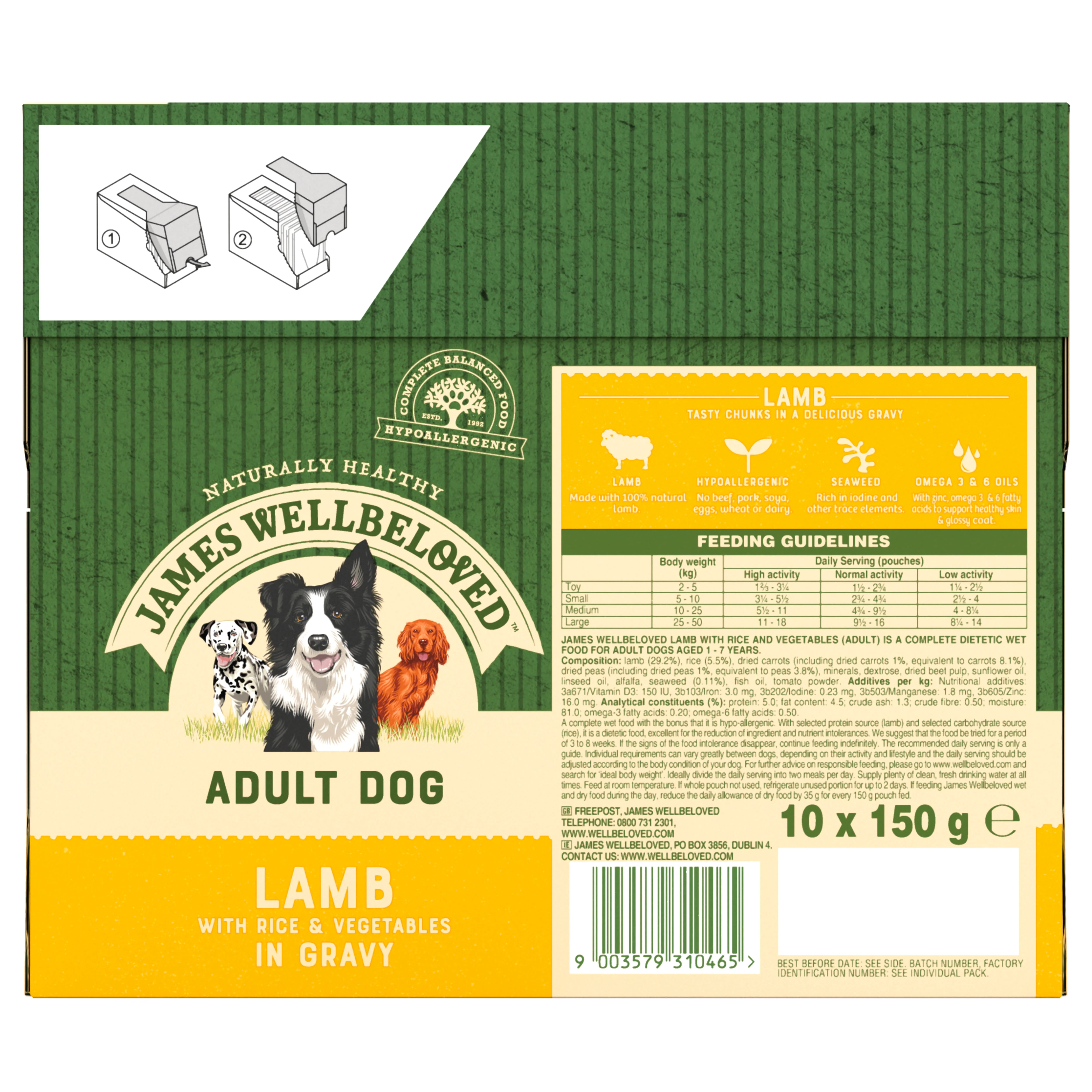 James Wellbeloved Adult Wet Dog Food Pouches - Lamb & Rice in Gravy - Image 2