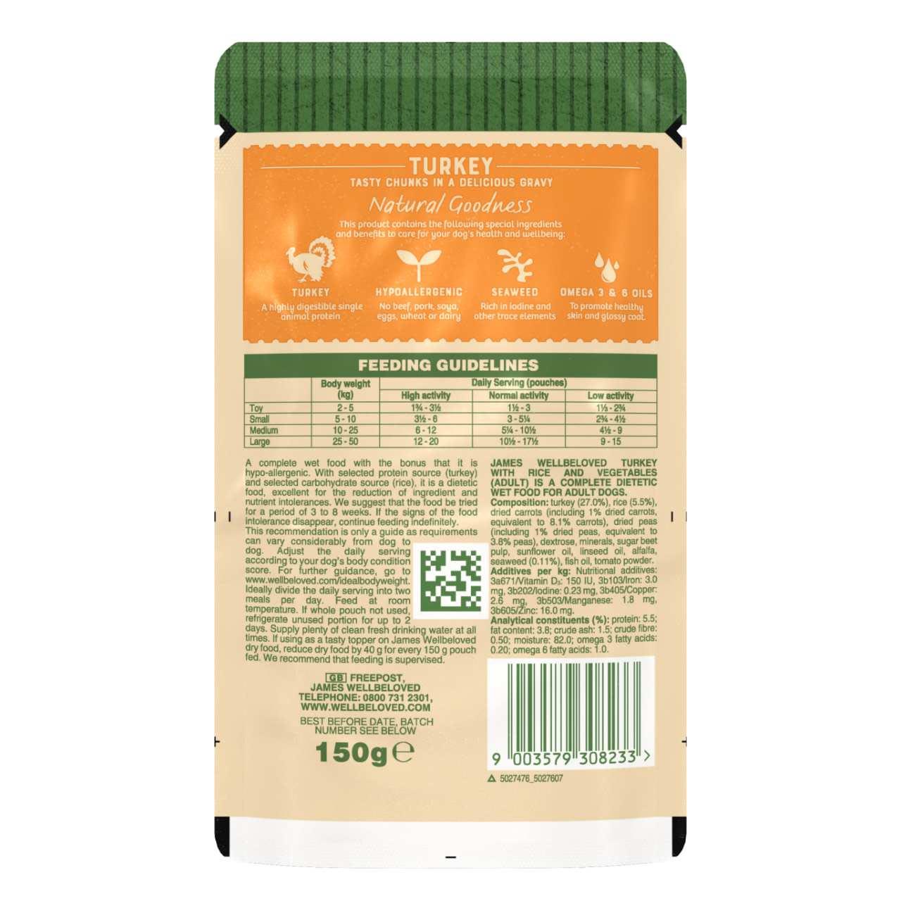James Wellbeloved Adult Wet Dog Food Pouches - Turkey & Rice - Image 6