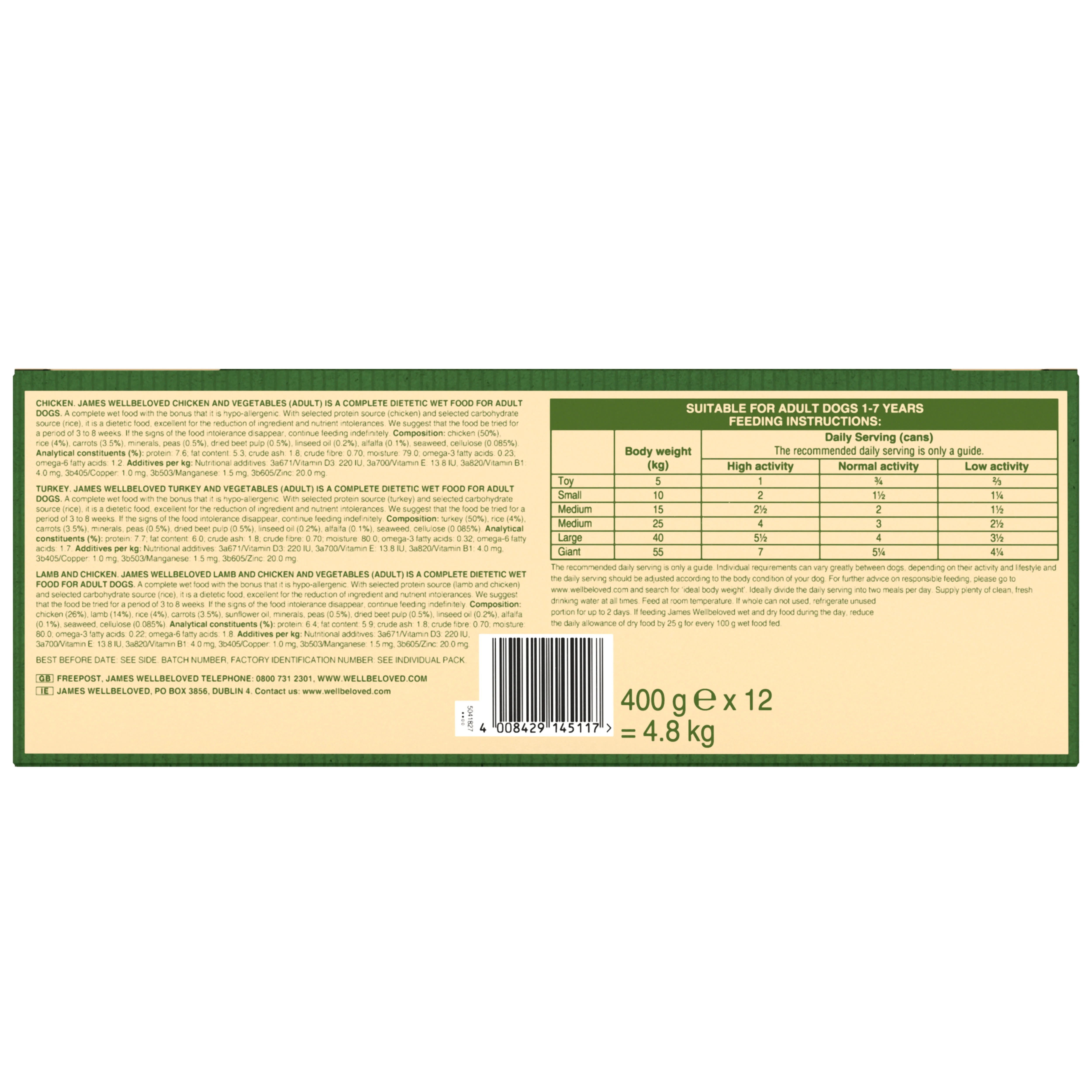 James Wellbeloved Adult Wet Dog Food Tins Turkey, Lamb & Chicken in Loaf - Image 2