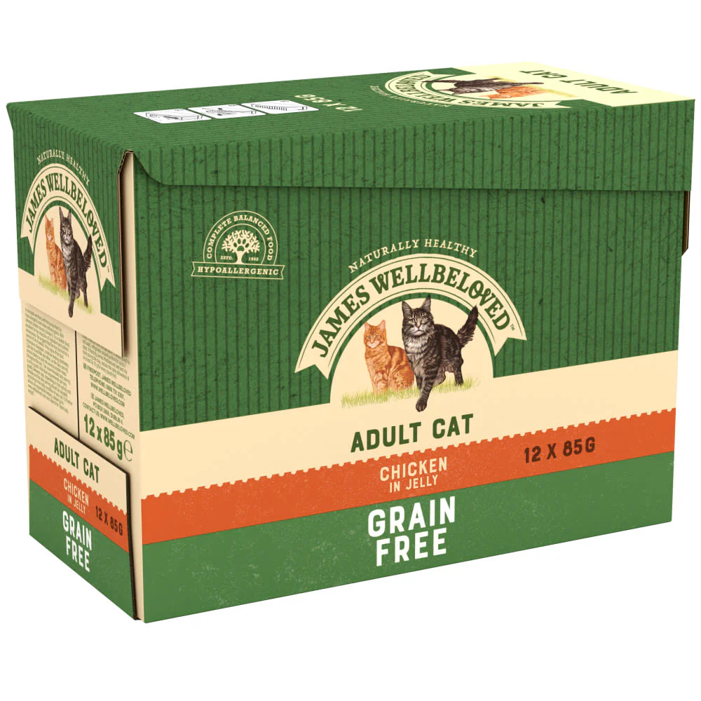 James Wellbeloved Grain Free Adult Cat Food Pouches Chicken in Jelly - Image 2