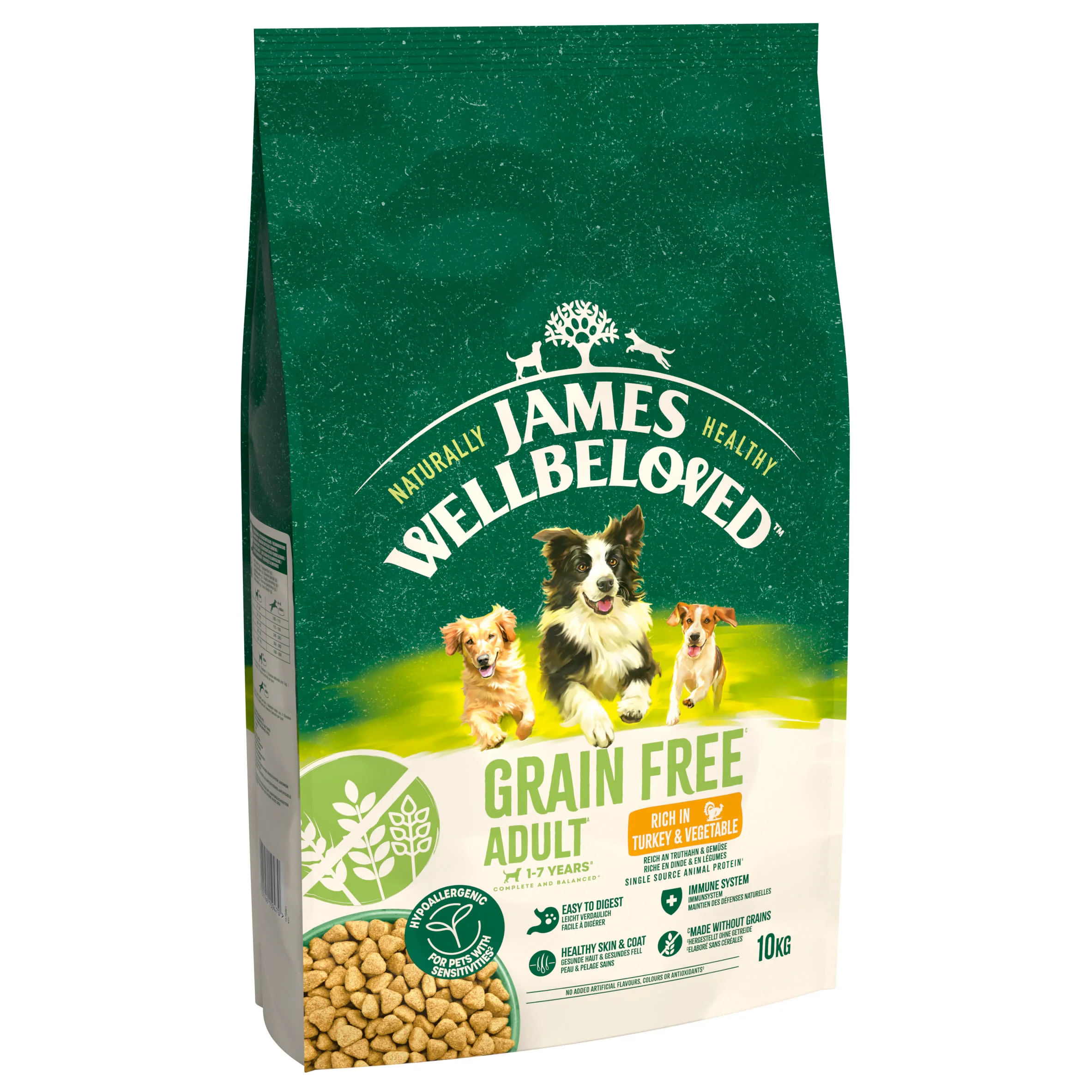 James Wellbeloved Grain Free Adult Dry Dog Food Turkey & Veg - Image 2