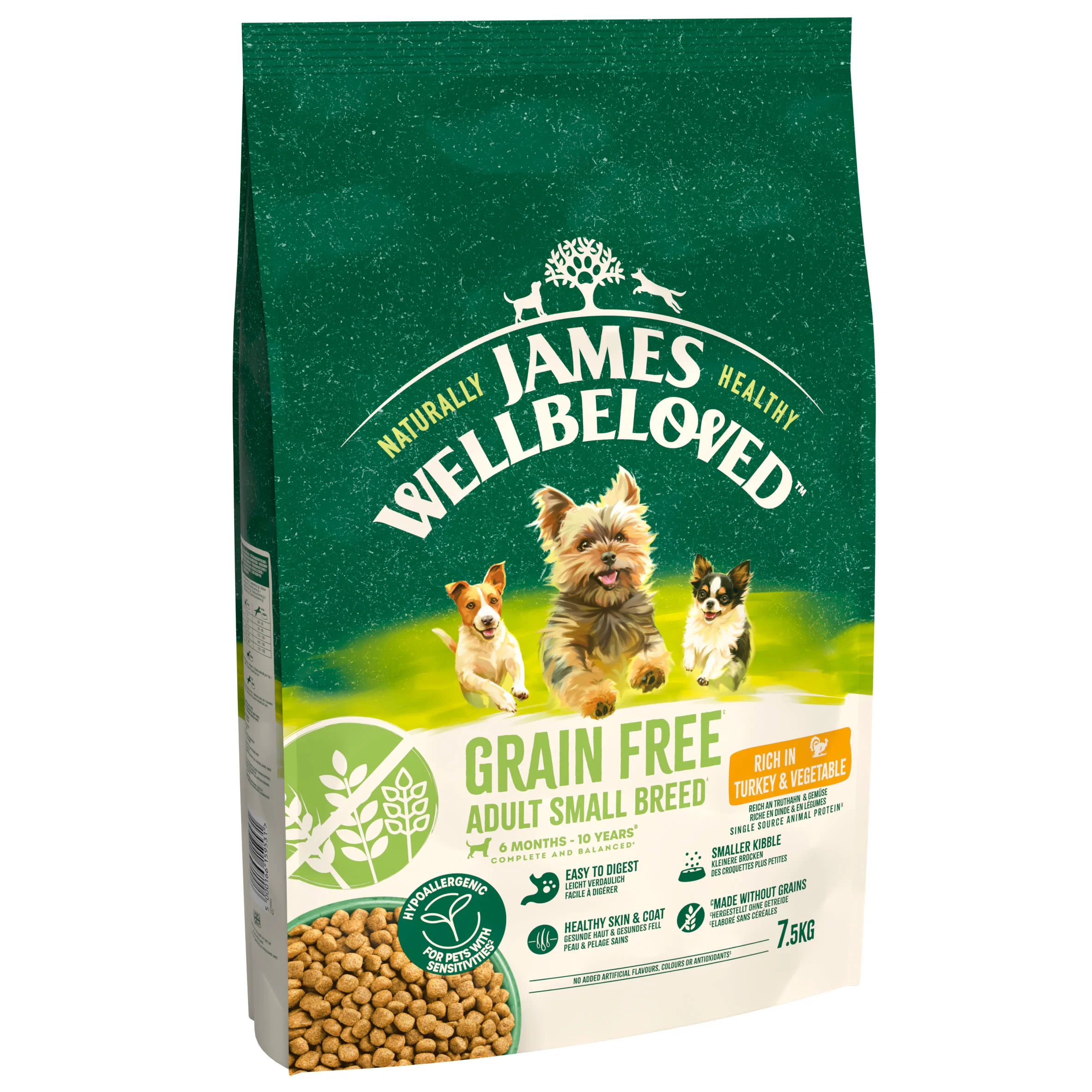 James Wellbeloved Grain Free Adult Small Breed Dry Dog Food Turkey & Veg - Image 2