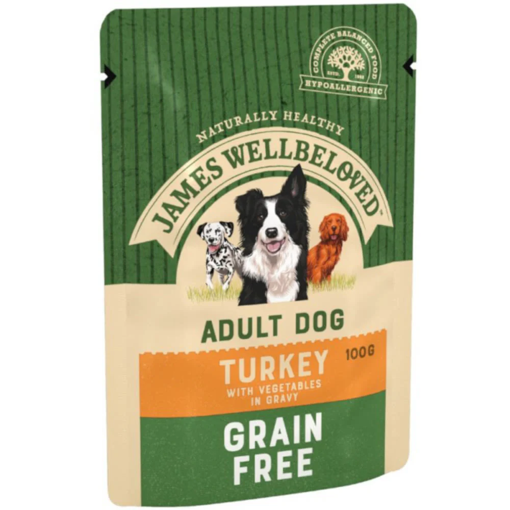 James Wellbeloved Grain Free Adult Wet Dog Food Pouches - Turkey in Gravy - Image 4
