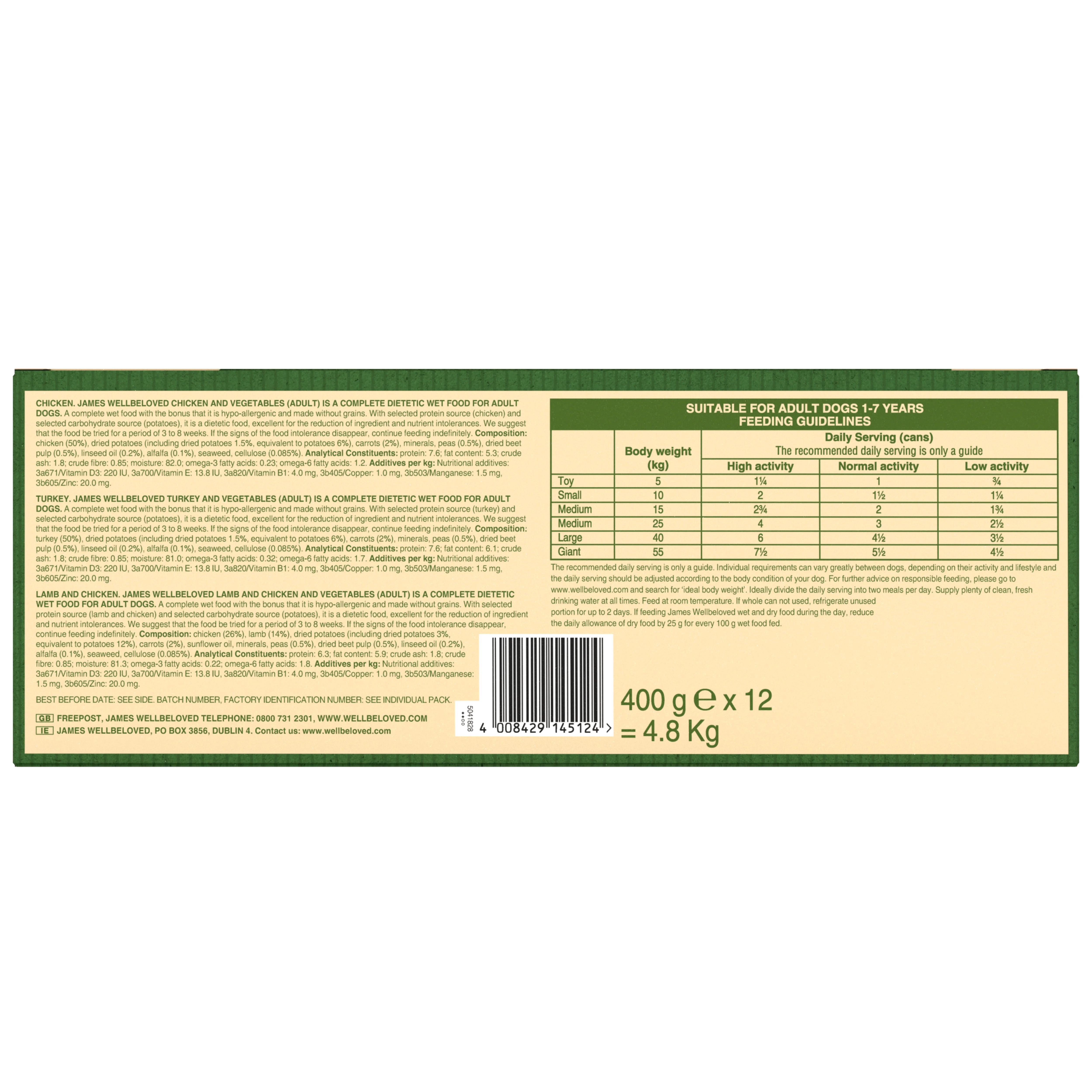 James Wellbeloved Grain Free Adult Wet Dog Food Tins Turkey, Lamb & Chicken in Loaf - Image 2