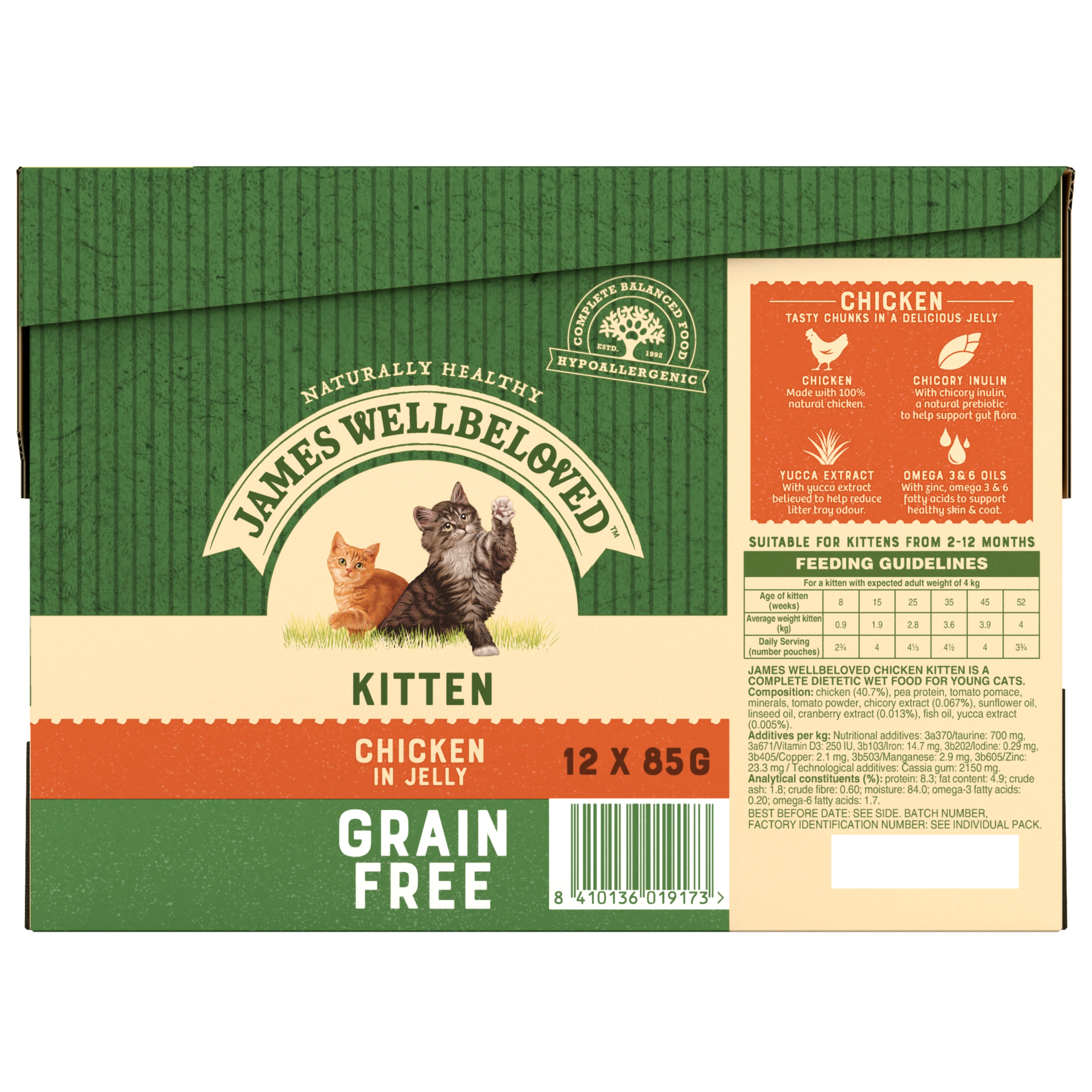 James Wellbeloved Grain Free Kitten Cat Food Pouch Chicken in Jelly - Image 2