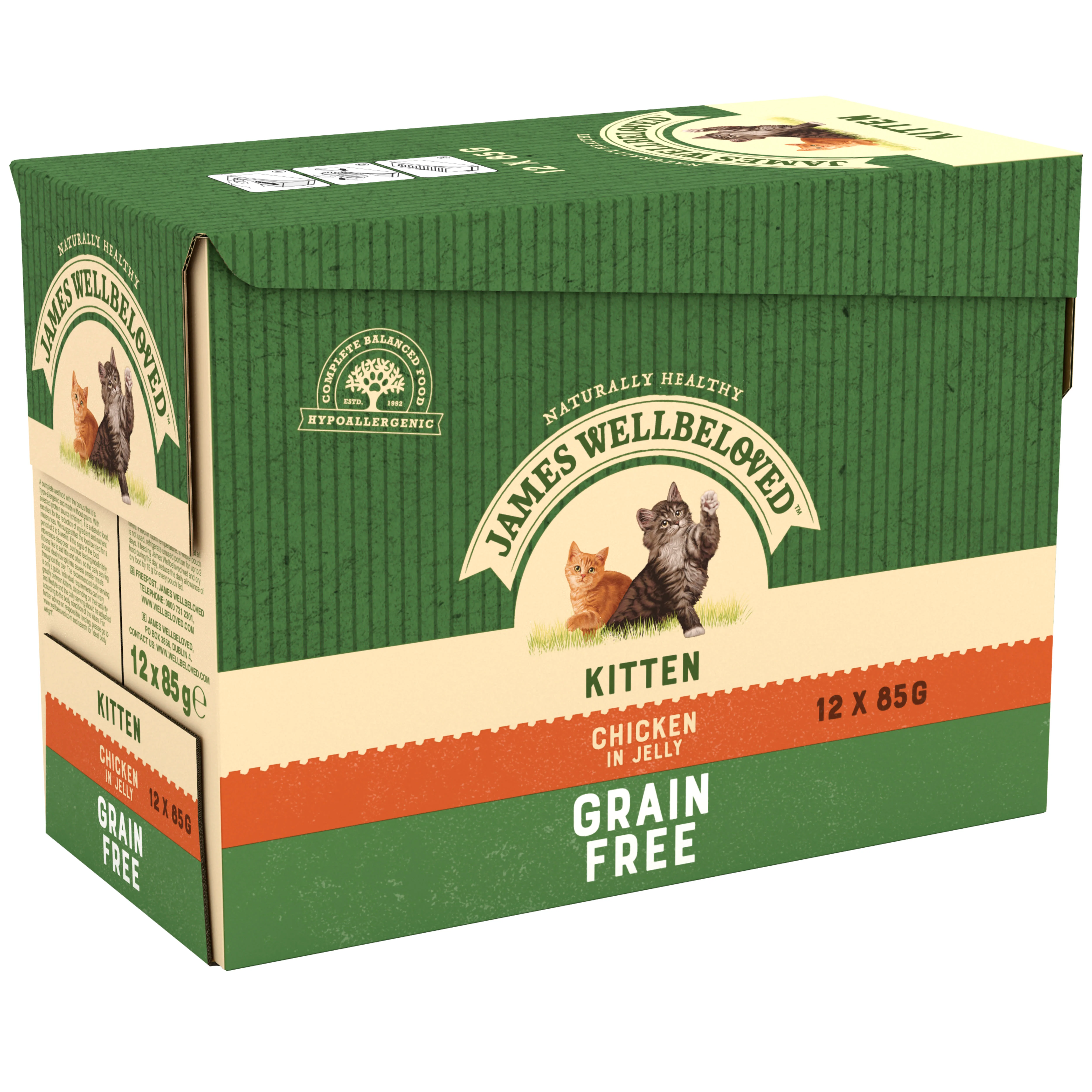 James Wellbeloved Grain Free Kitten Cat Food Pouch Chicken in Jelly - Image 3